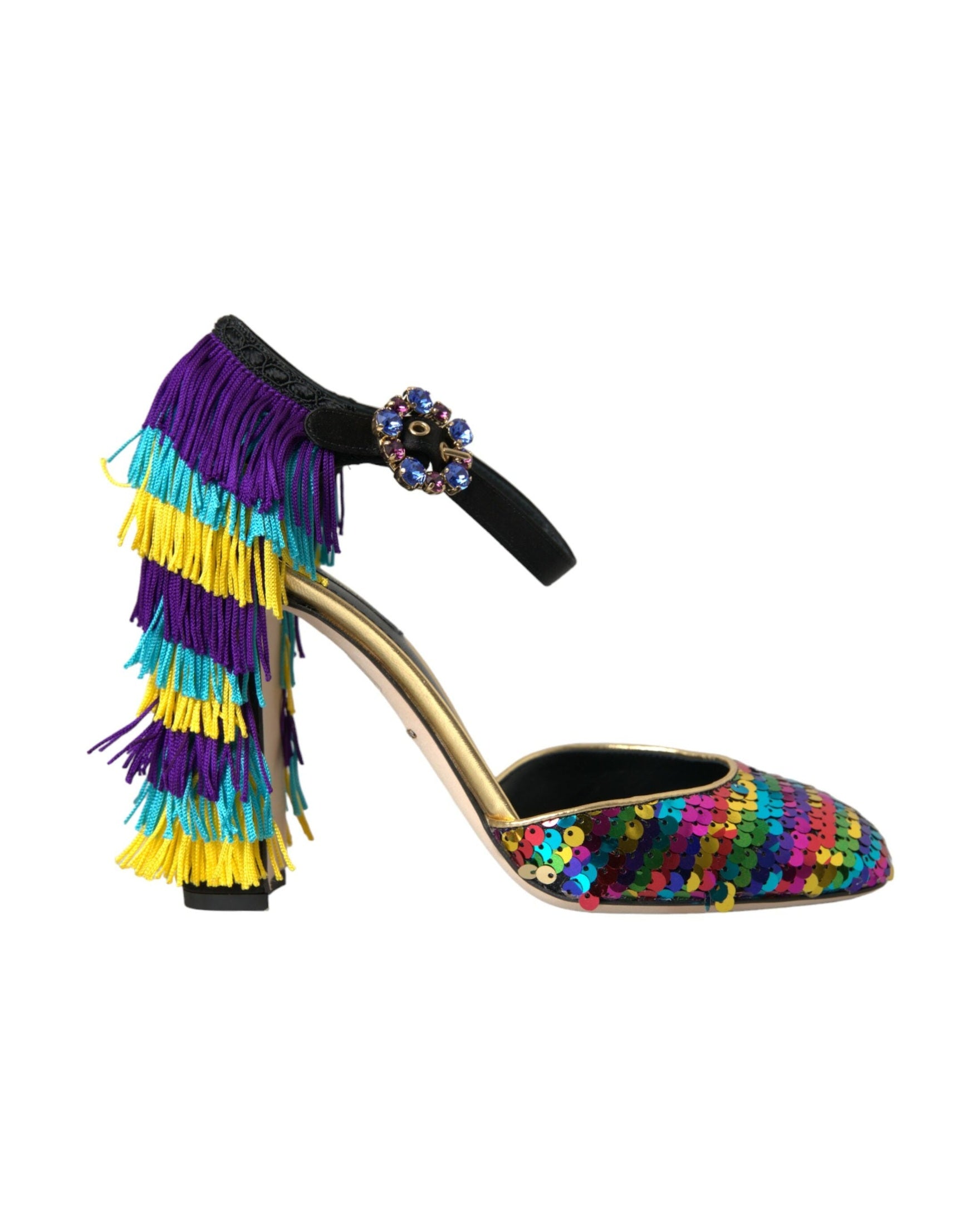 Dolce & Gabbana Multicolor Sequin Crystal Mary Jane Shoes Glam Steals