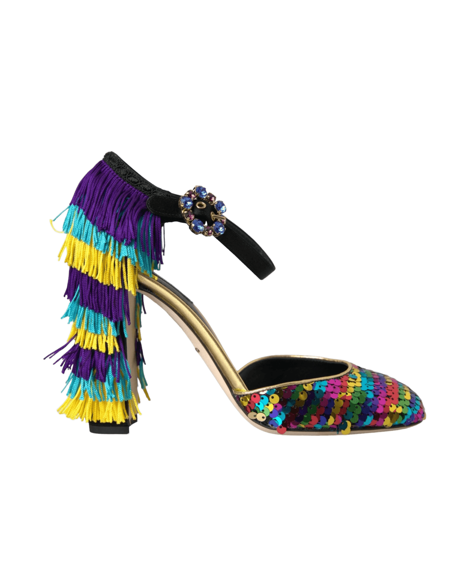 Dolce & Gabbana Multicolor Sequin Crystal Mary Jane Shoes Glam Steals