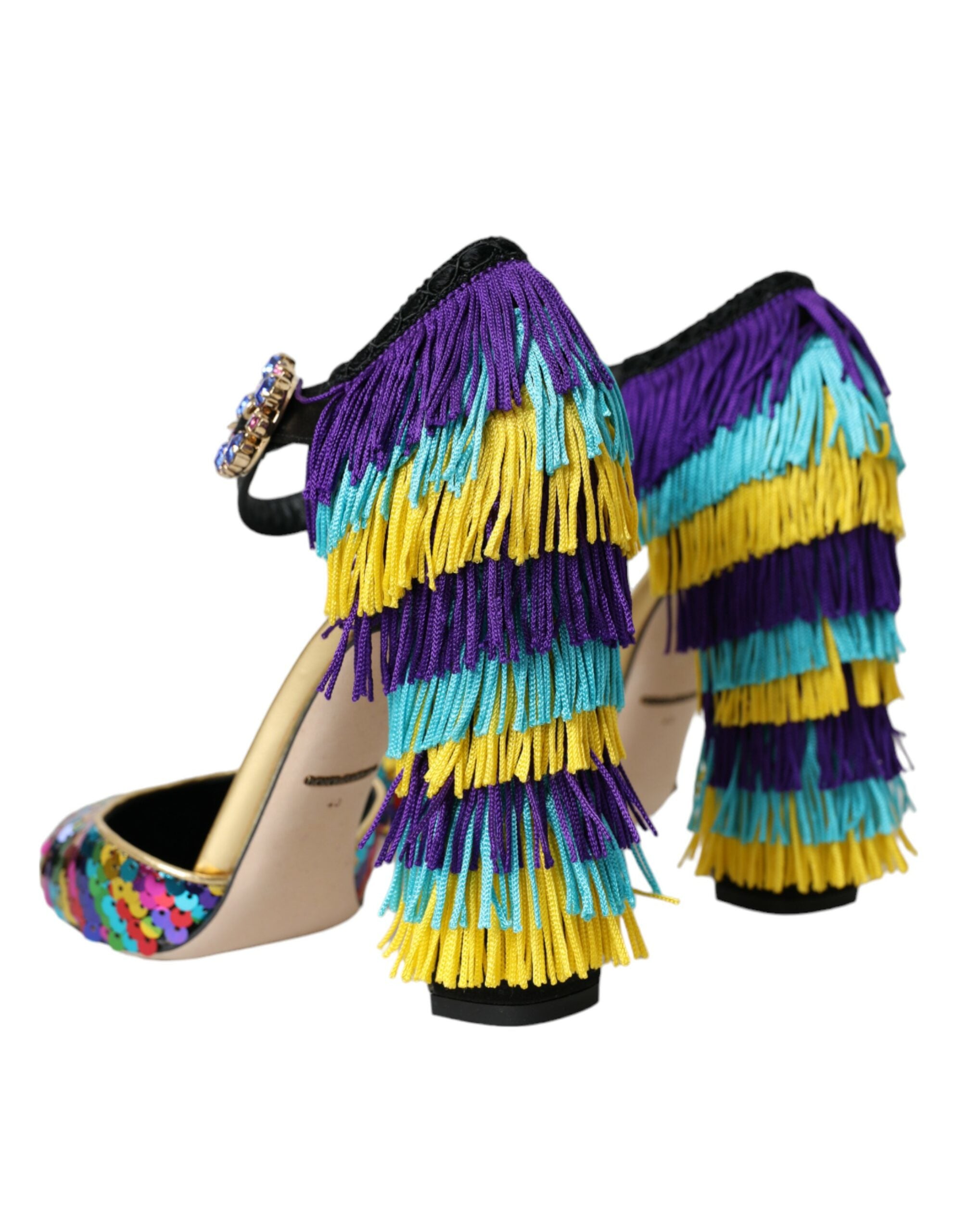 Dolce & Gabbana Multicolor Sequin Crystal Mary Jane Shoes Glam Steals