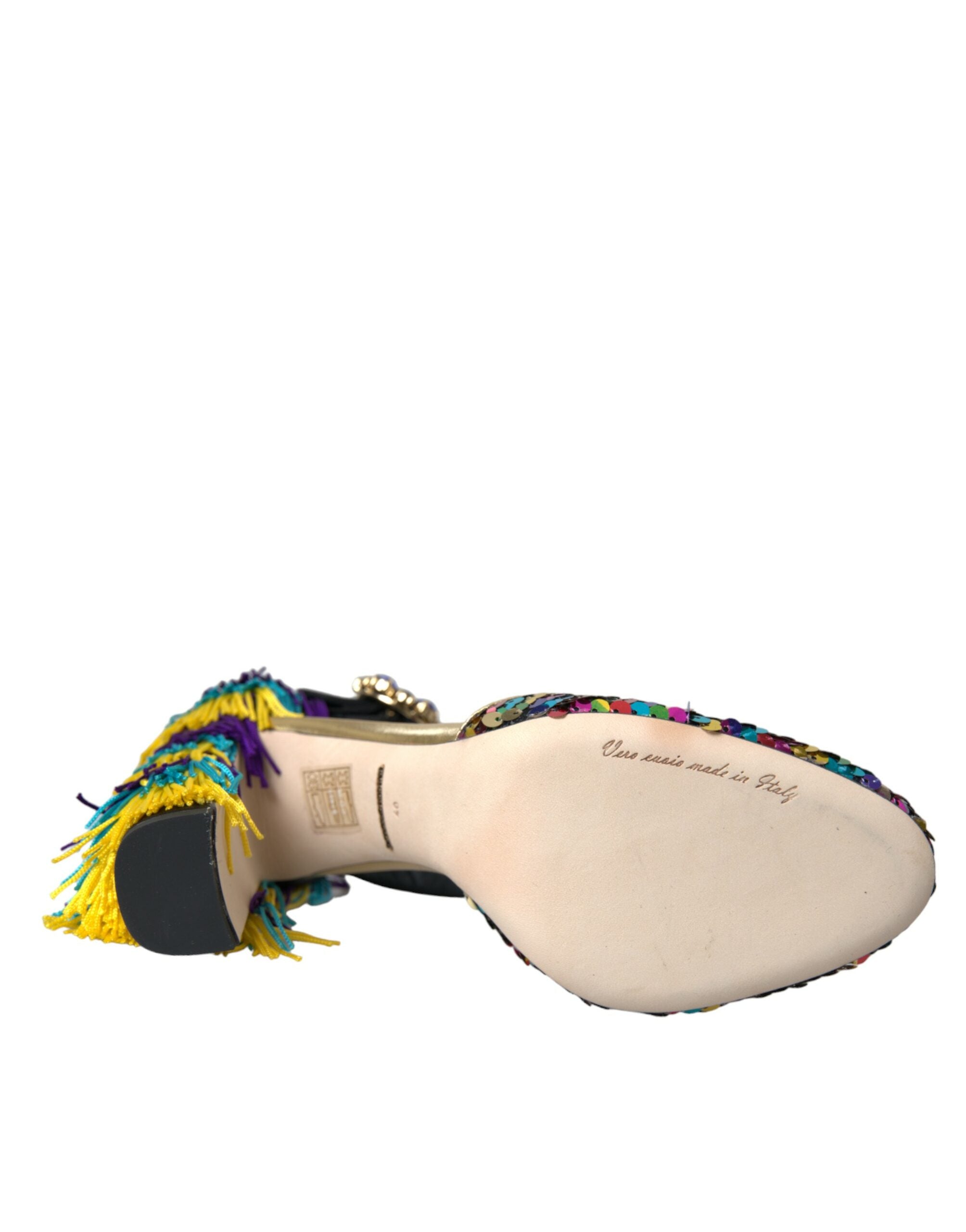 Dolce & Gabbana Multicolor Sequin Crystal Mary Jane Shoes Glam Steals