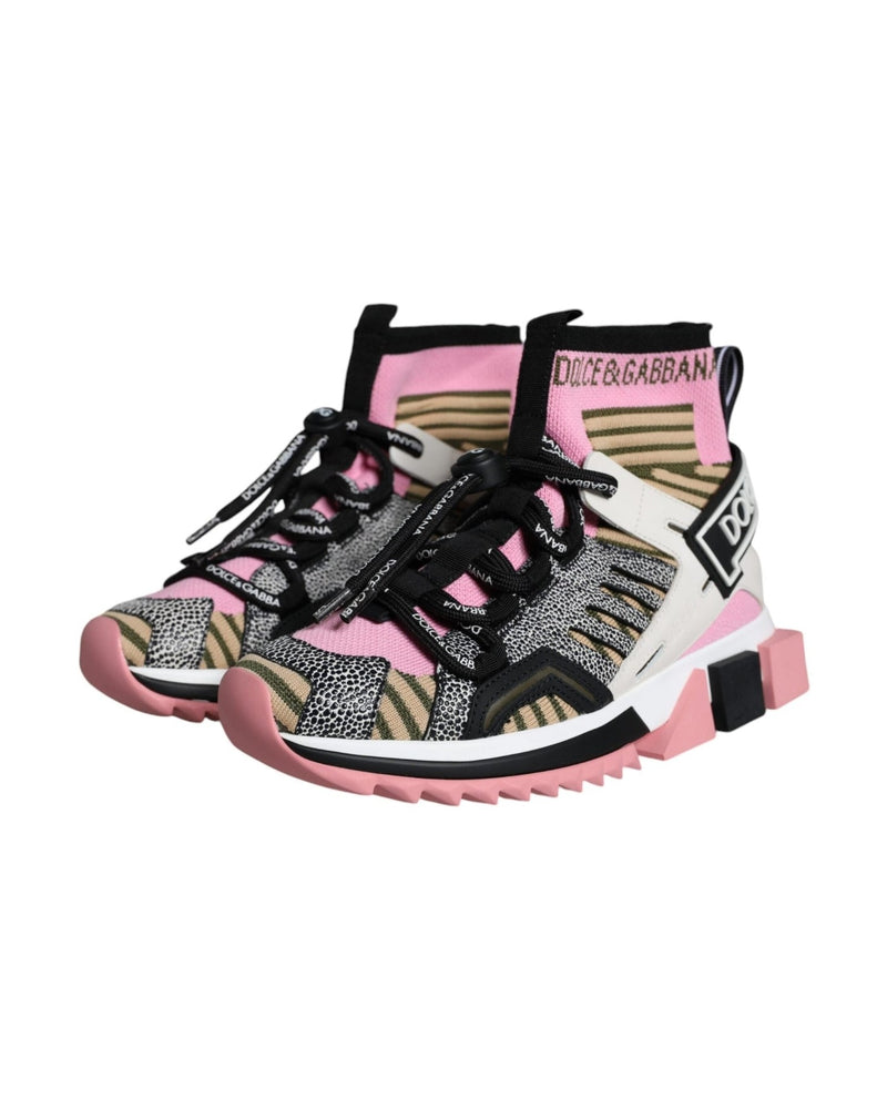 Dolce & Gabbana Multicolor Sorrento Socks Logo Sneakers Shoes Glam Steals
