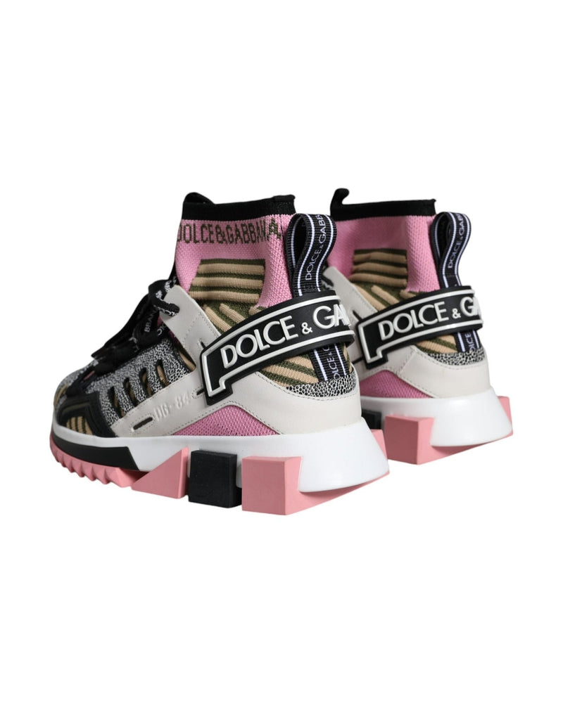 Dolce & Gabbana Multicolor Sorrento Socks Logo Sneakers Shoes Glam Steals