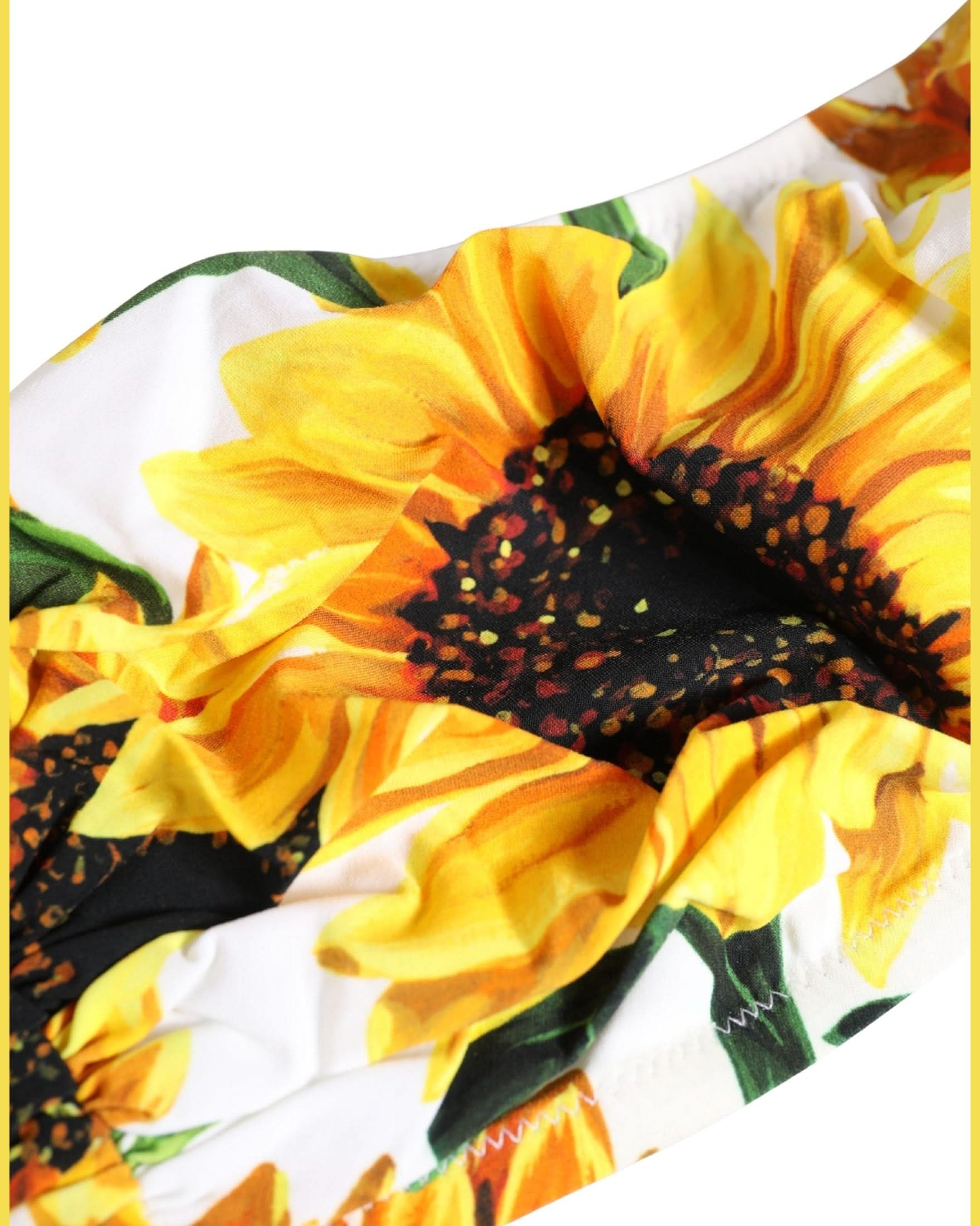 Dolce & Gabbana Multicolor Sunflower Print Bandeau Top Swimwear Glam Steals