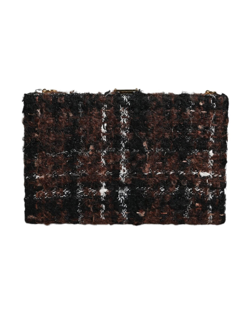 Dolce & Gabbana Tweed Floral Clutch Evening Party Purse Crossbody Multicolor Bag Glam Steals