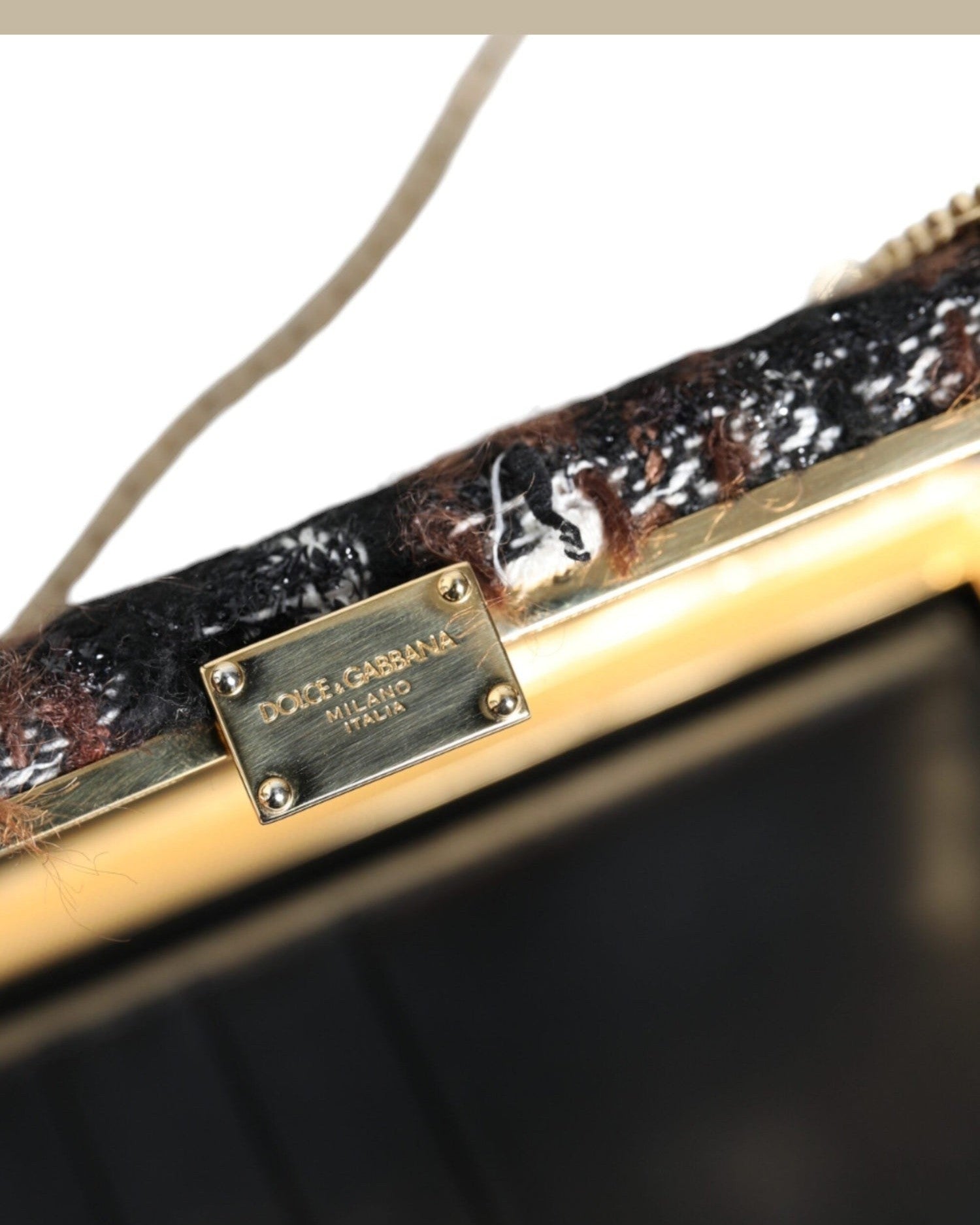 Dolce & Gabbana Tweed Floral Clutch Evening Party Purse Crossbody Multicolor Bag Glam Steals