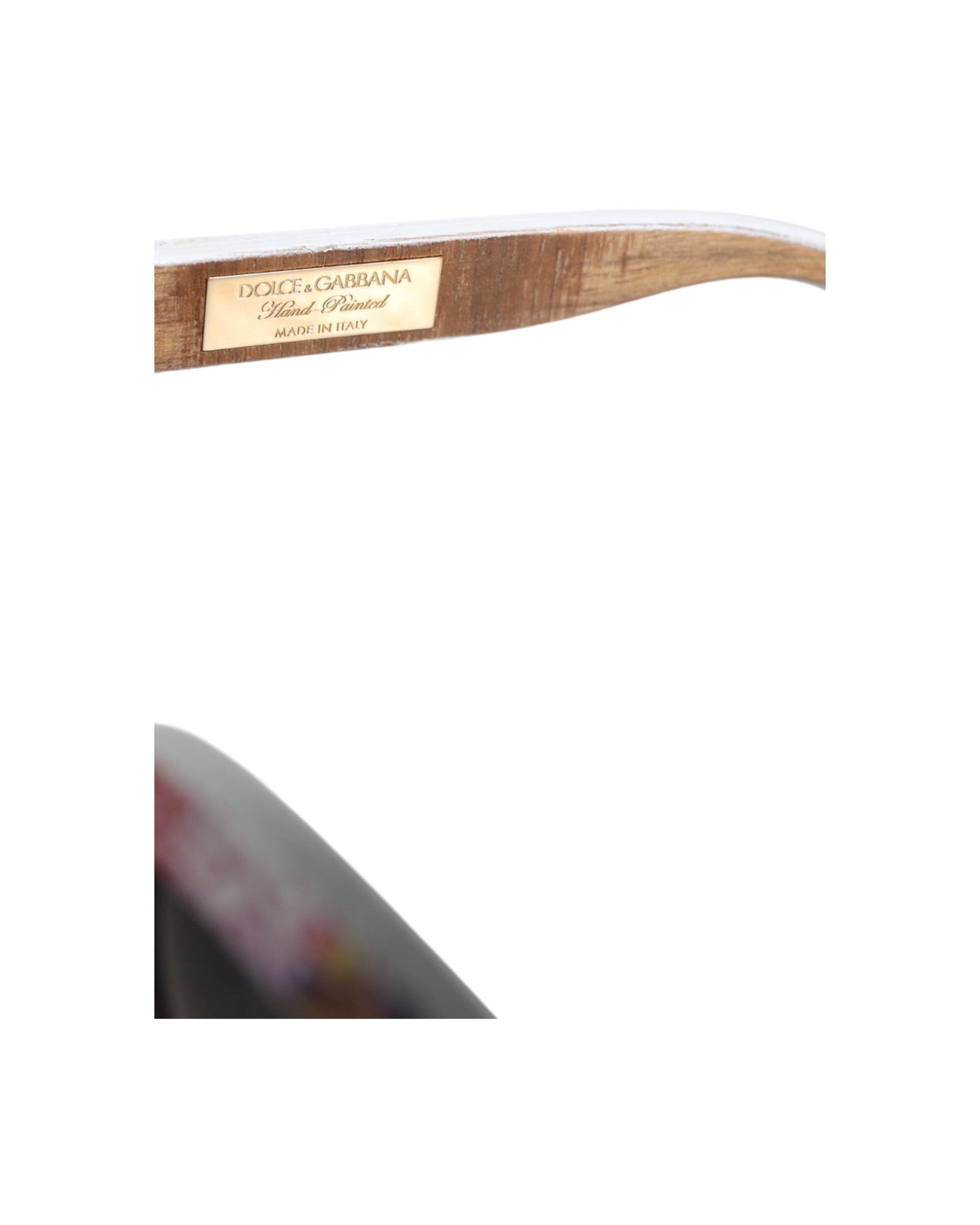 Dolce & Gabbana Wood Crystal Brass Frame Floral Hand Paint Multicolor Sunglasses Glam Steals