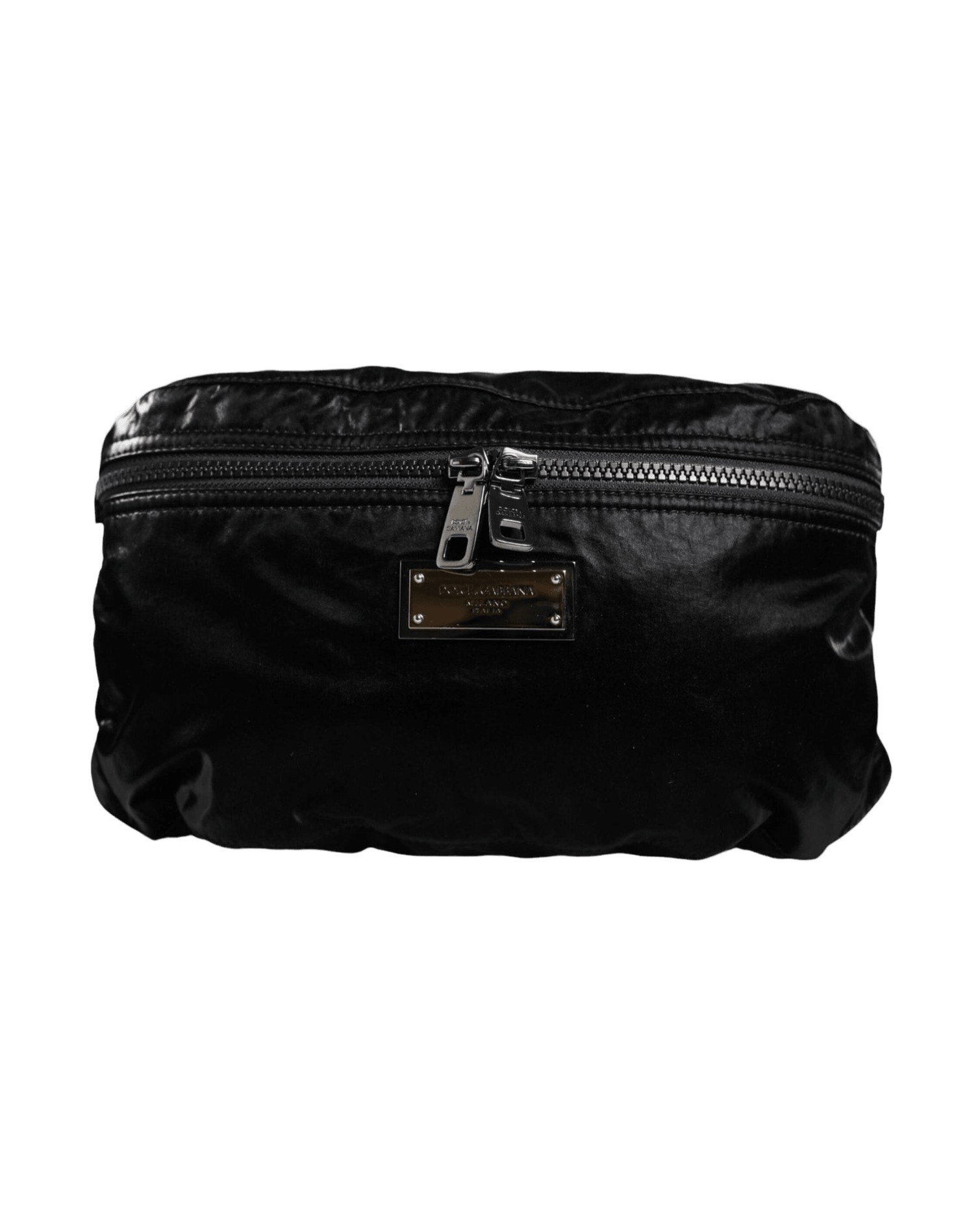 Dolce & Gabbana Nylon Fabric Belt Waist Fanny Pack Black Bag Glam Steals