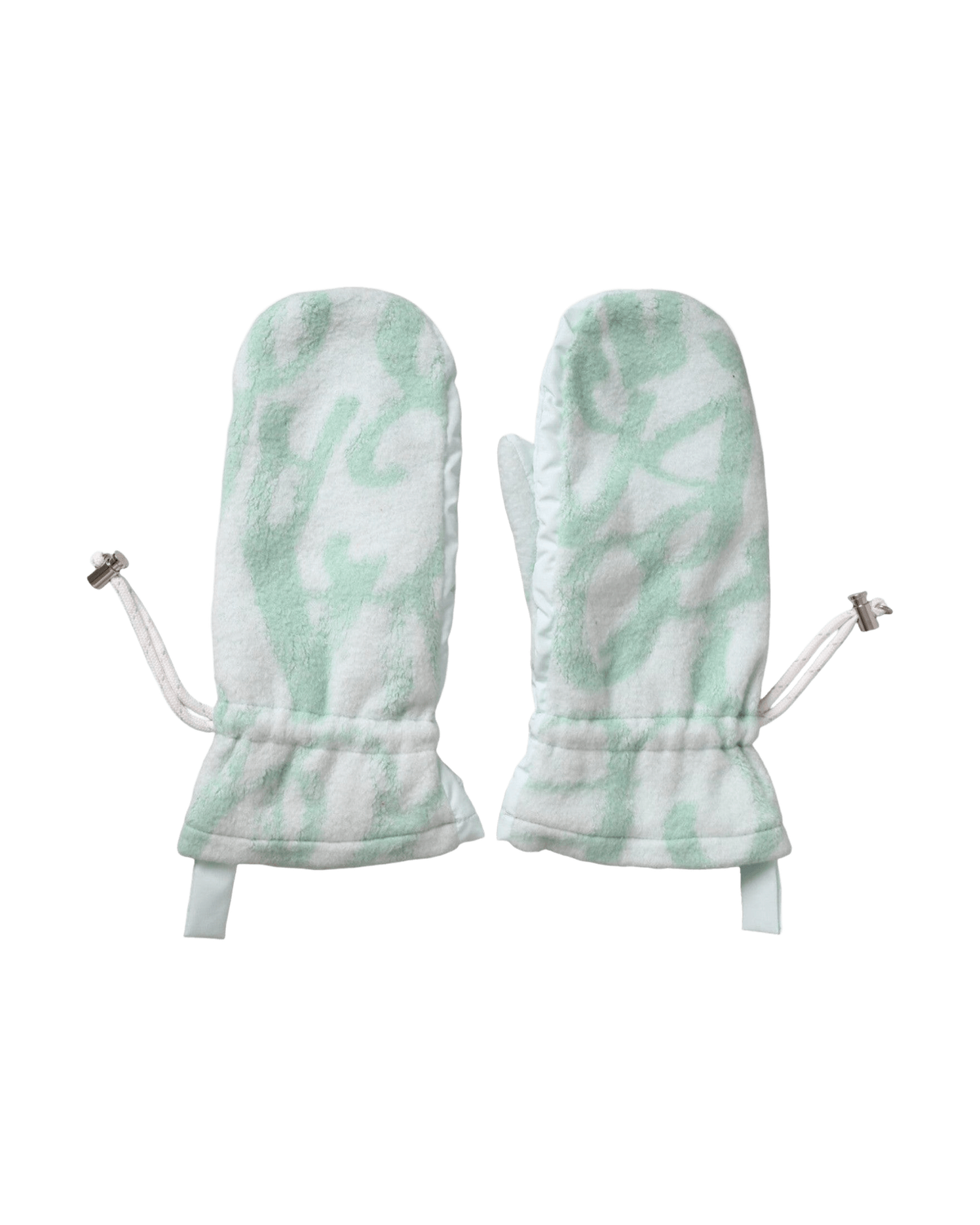 Dolce & Gabbana Nylon Fleece Wrist Length Mitten White Gloves Glam Steals