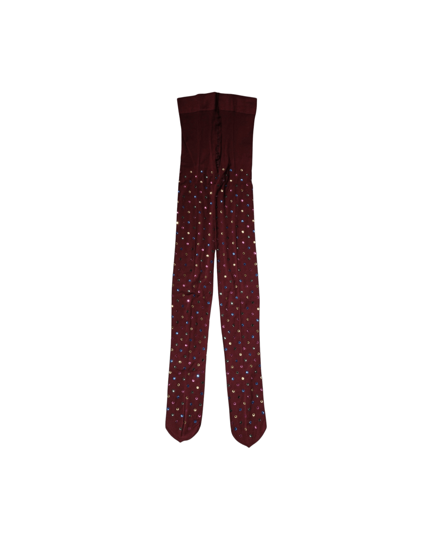 Dolce & Gabbana Nylon Maroon Crystal Embellished Pantyhose Tights Glam Steals