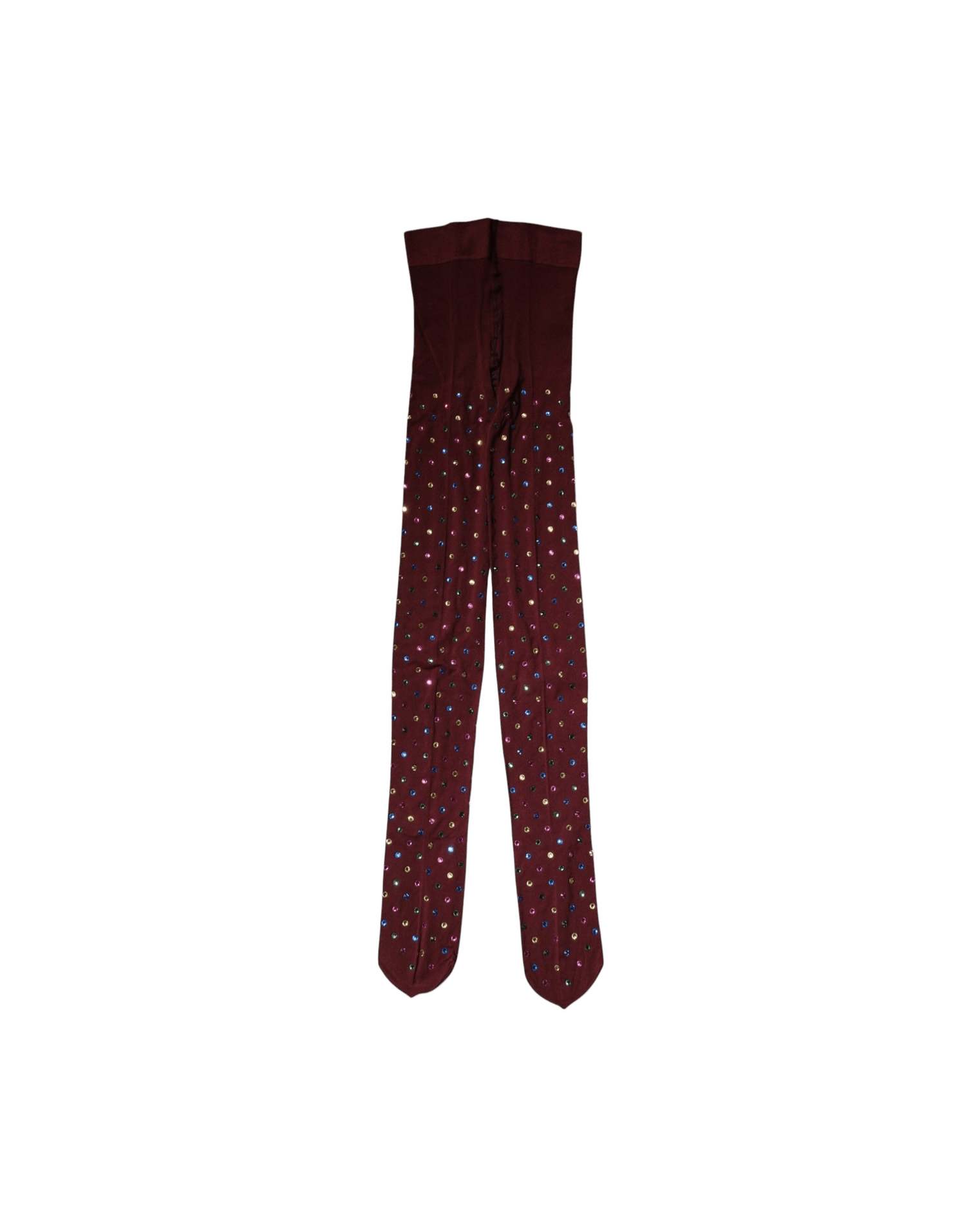 Dolce & Gabbana Nylon Maroon Crystal Embellished Pantyhose Tights Glam Steals