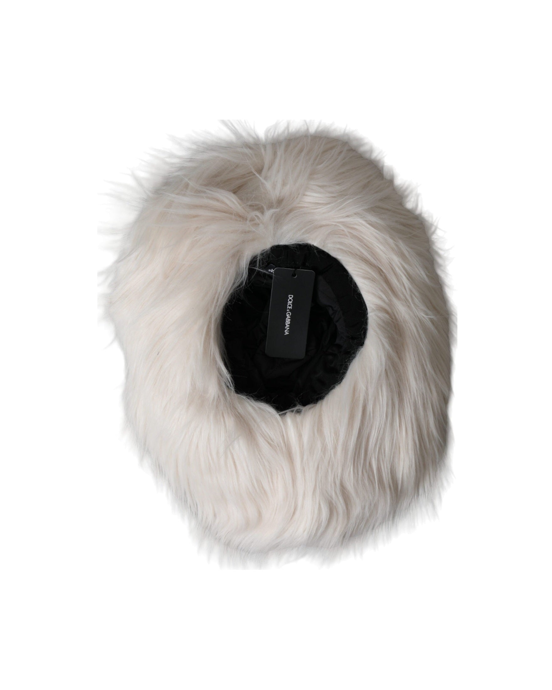 Dolce & Gabbana Off Acrylic Fur Womens Bucket White Hat Glam Steals