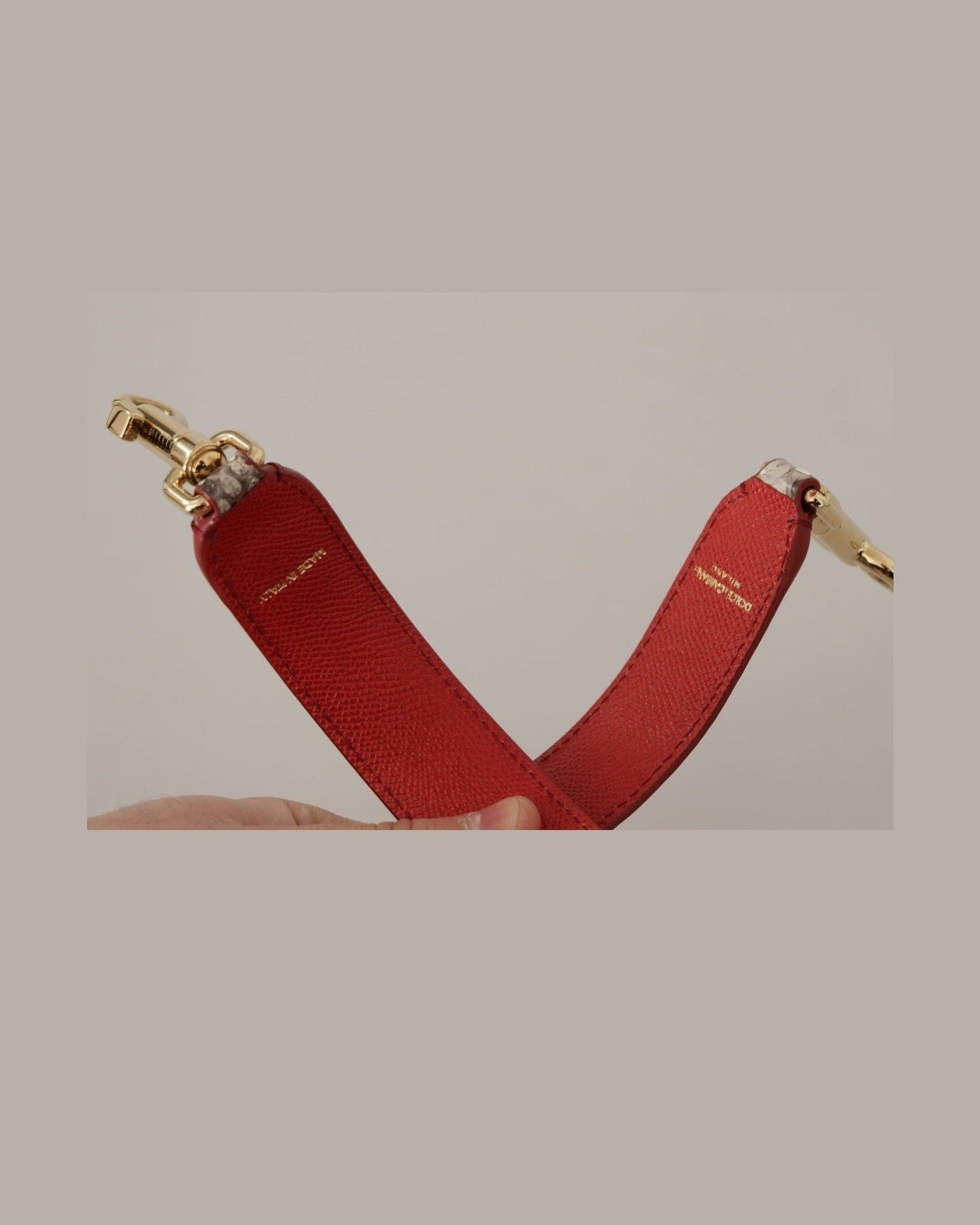 Dolce & Gabbana Opulent Python Leather Bag Strap Beige Glam Steals