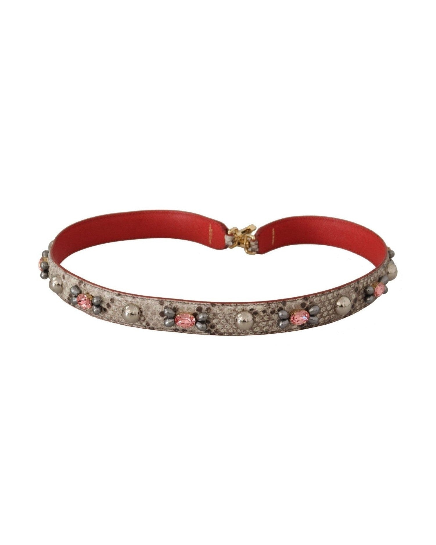 Dolce & Gabbana Opulent Python Leather Bag Strap Beige Glam Steals