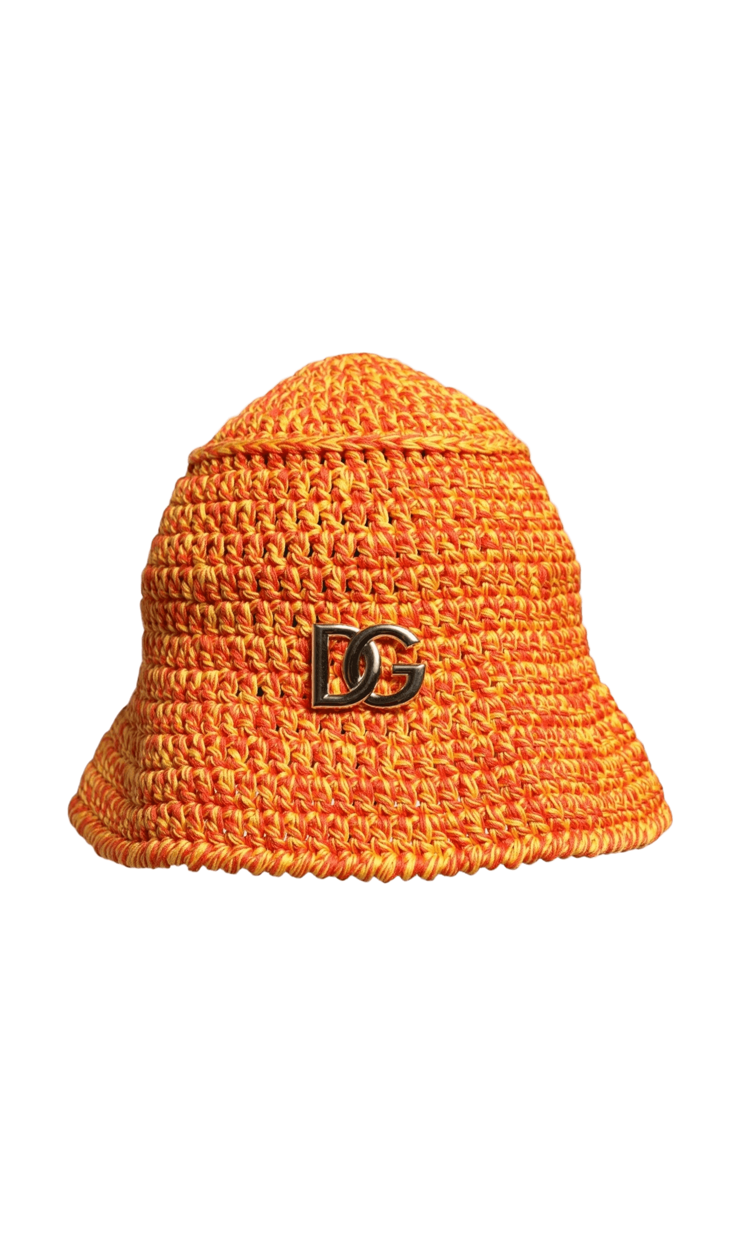 Dolce & Gabbana Orange Cotton Crochet Dg Logo Bucket Hat Glam Steals