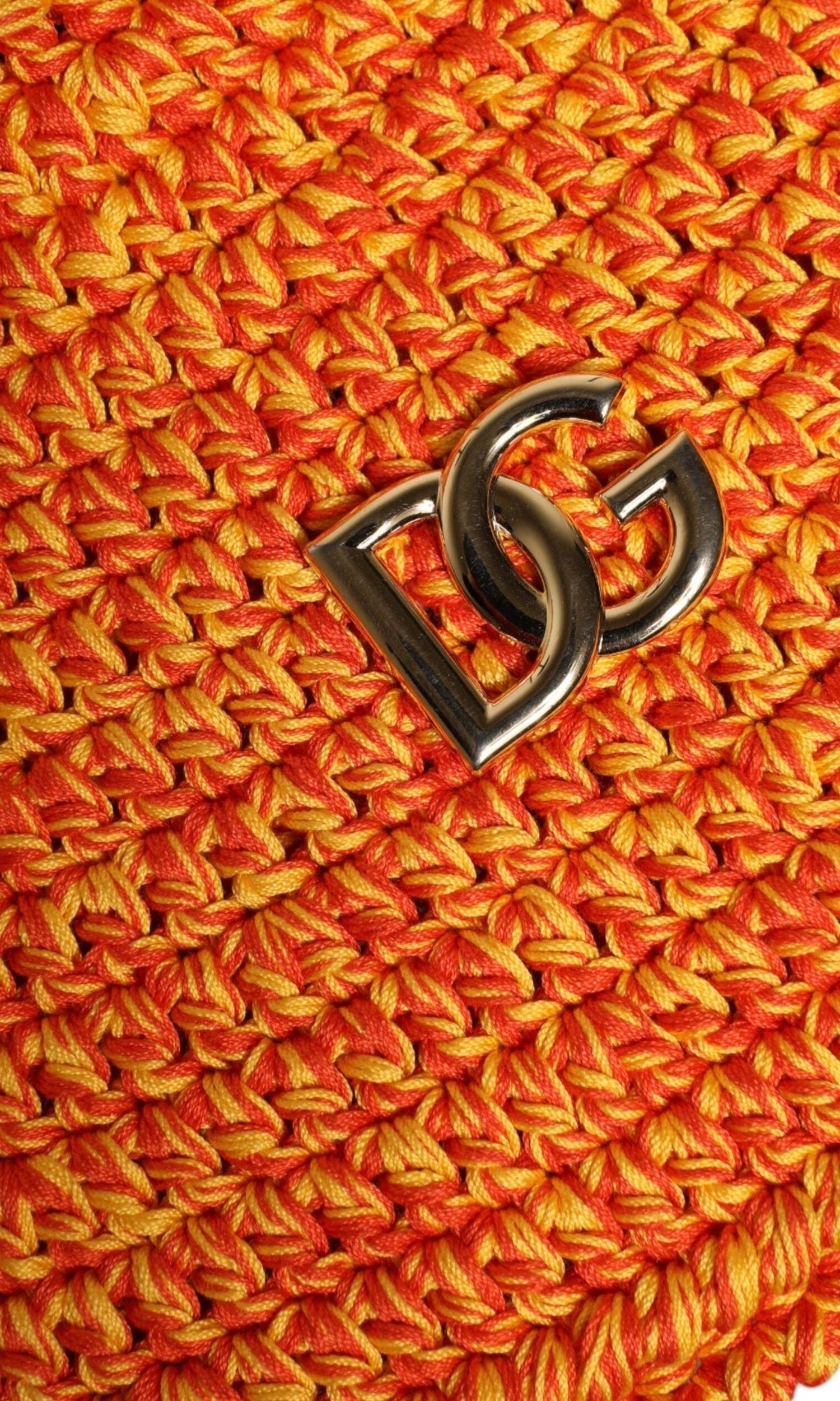 Dolce & Gabbana Orange Cotton Crochet Dg Logo Bucket Hat Glam Steals