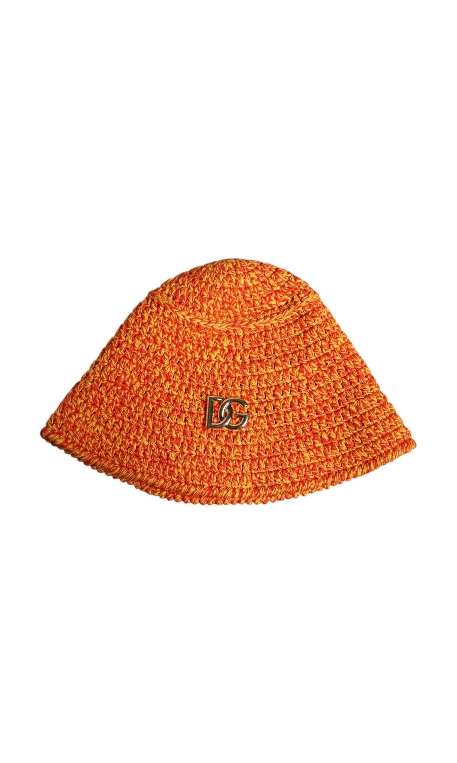 Dolce & Gabbana Orange Cotton Crochet Dg Logo Bucket Hat Glam Steals