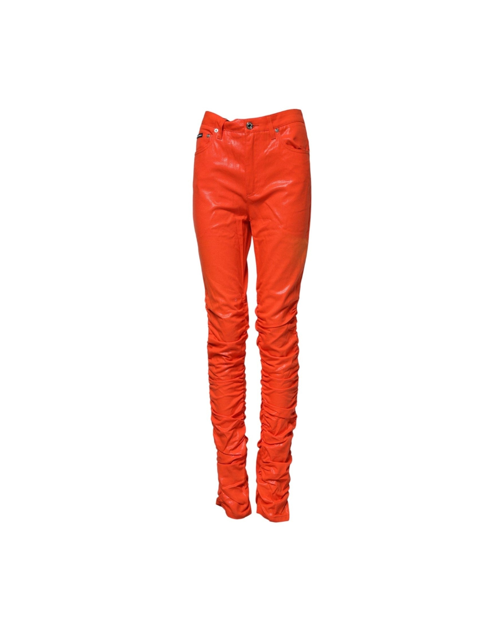 Dolce & Gabbana Orange Cotton High Waisted Denim Jeans Glam Steals