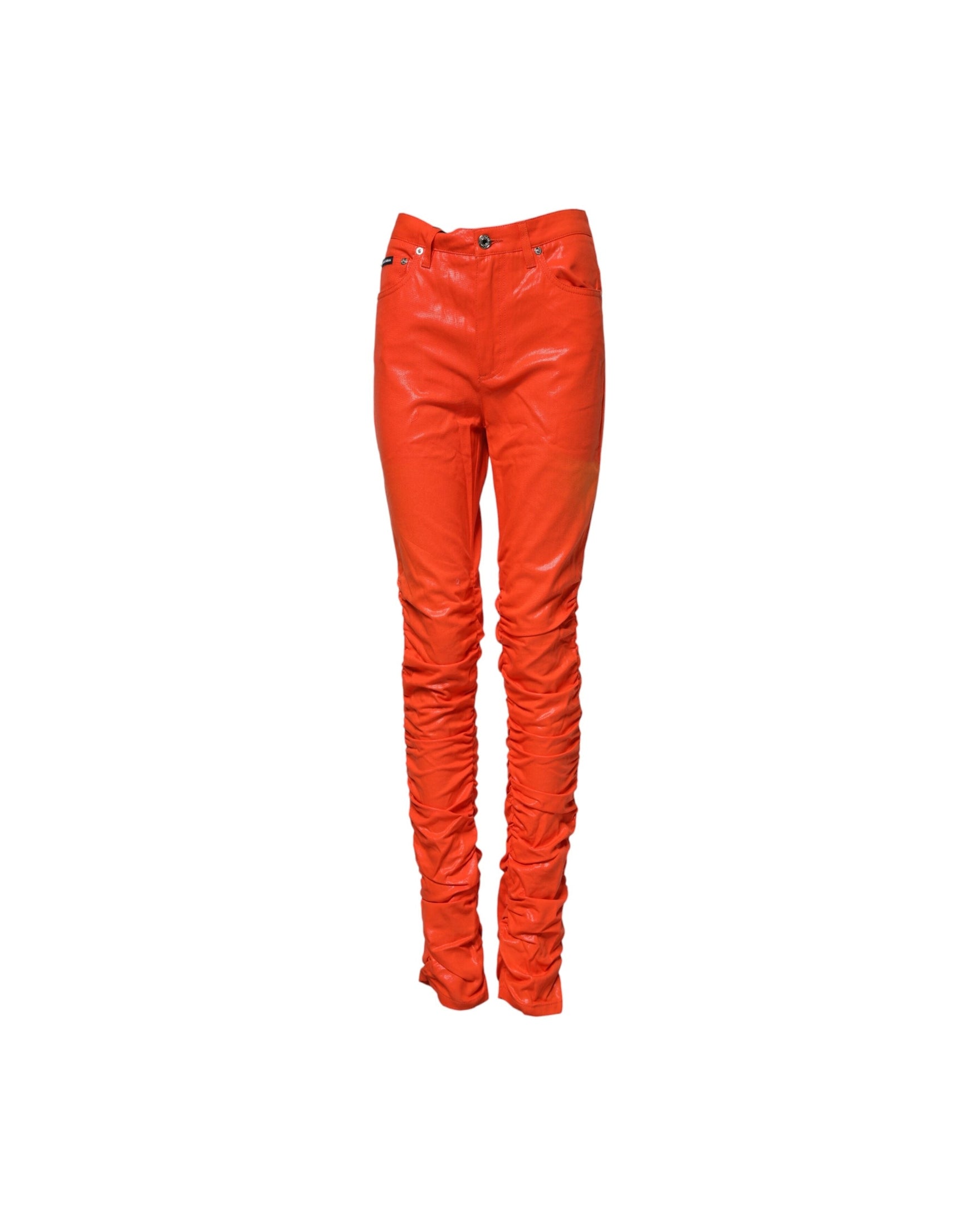 Dolce & Gabbana Orange Cotton High Waisted Denim Jeans Glam Steals