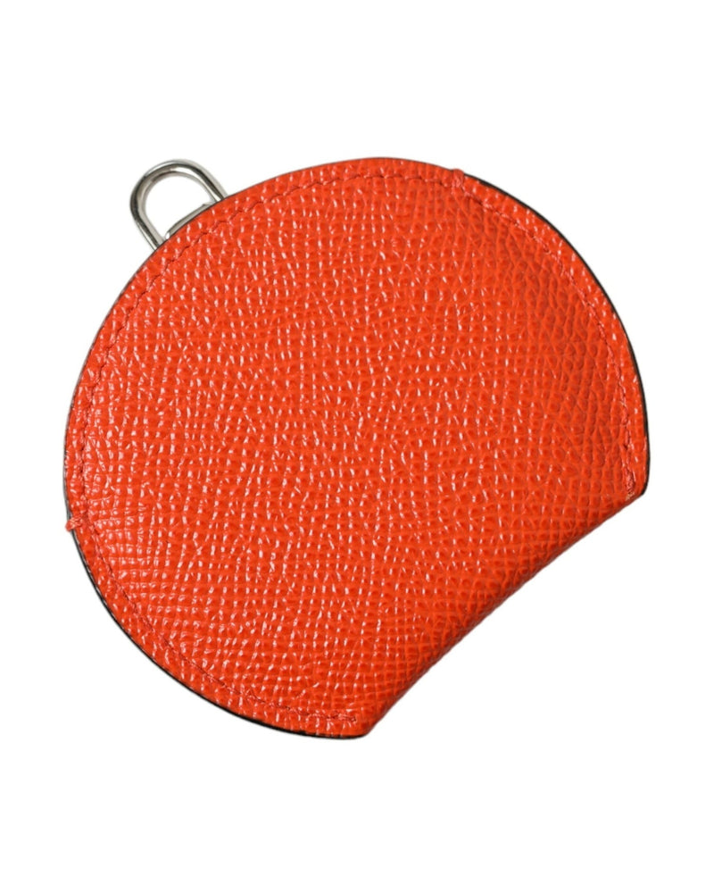Dolce & Gabbana Elegant Leather Mirror Orange Holder Glam Steals