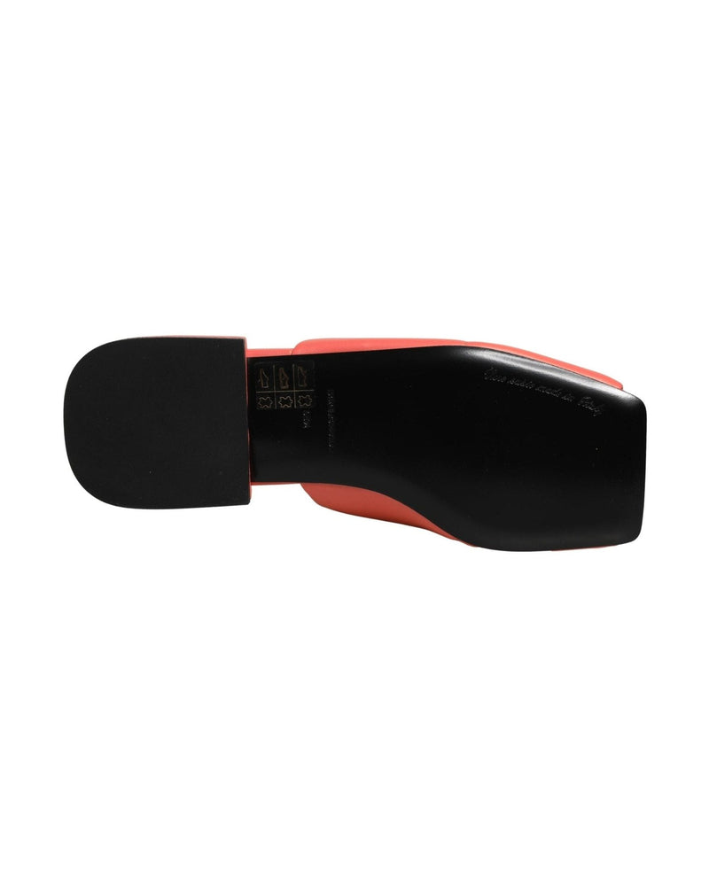 Dolce & Gabbana Orange Leather Dg Logo Flats 