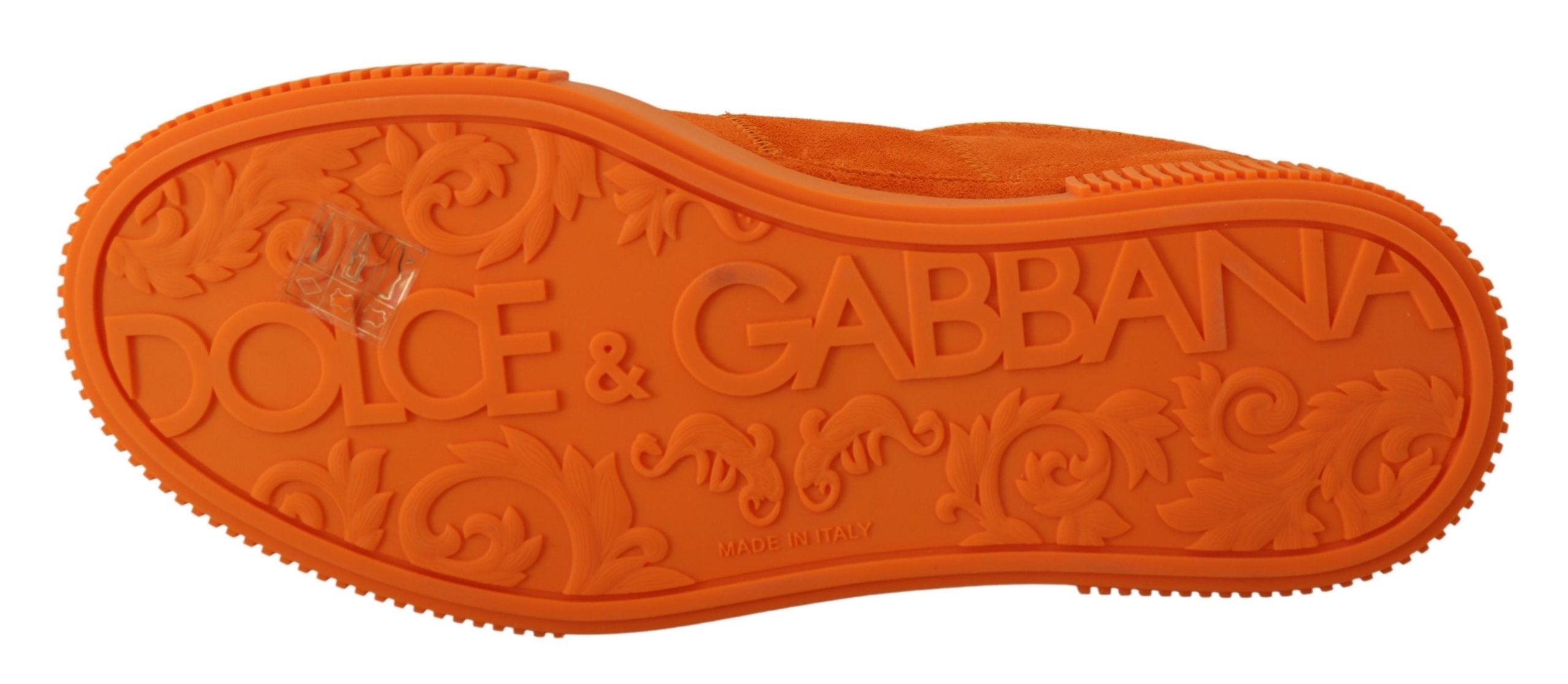 Dolce & Gabbana Orange Leather Pj Tucker Sneakers Glam Steals