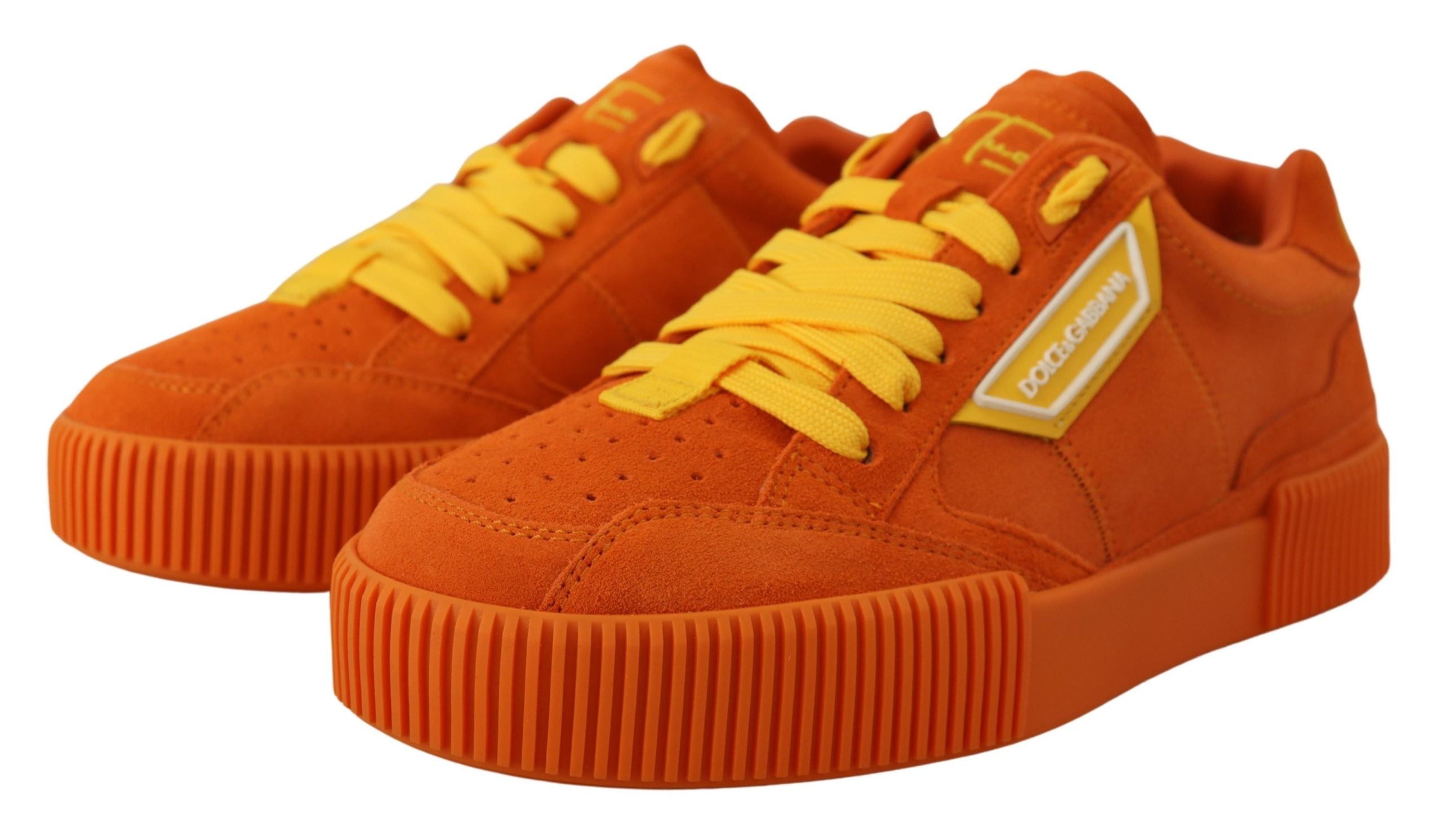 Dolce & Gabbana Orange Leather Pj Tucker Sneakers Glam Steals