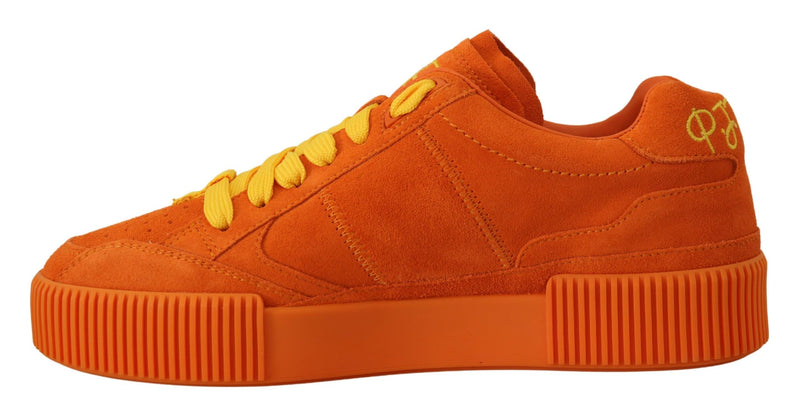 Dolce & Gabbana Orange Leather Pj Tucker Sneakers Glam Steals