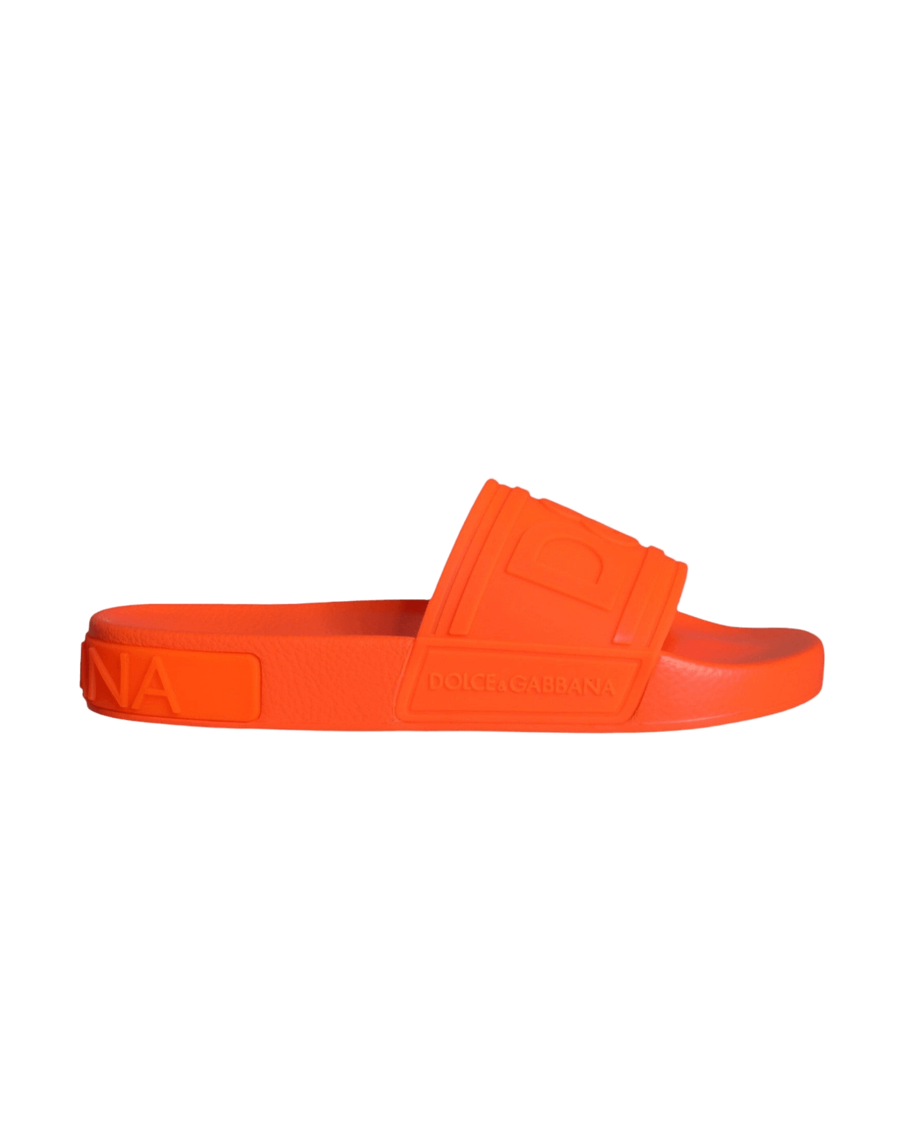 Dolce & Gabbana Orange Rubber Slides Sandals Beachwear Shoes Glam Steals