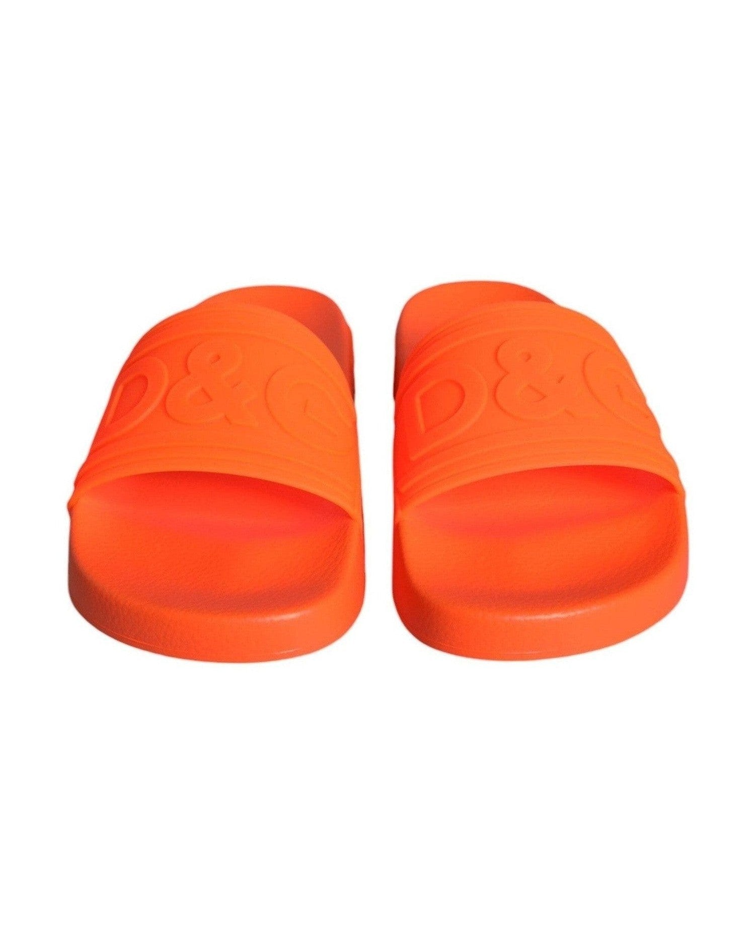 Dolce & Gabbana Orange Rubber Slides Sandals Beachwear Shoes Glam Steals