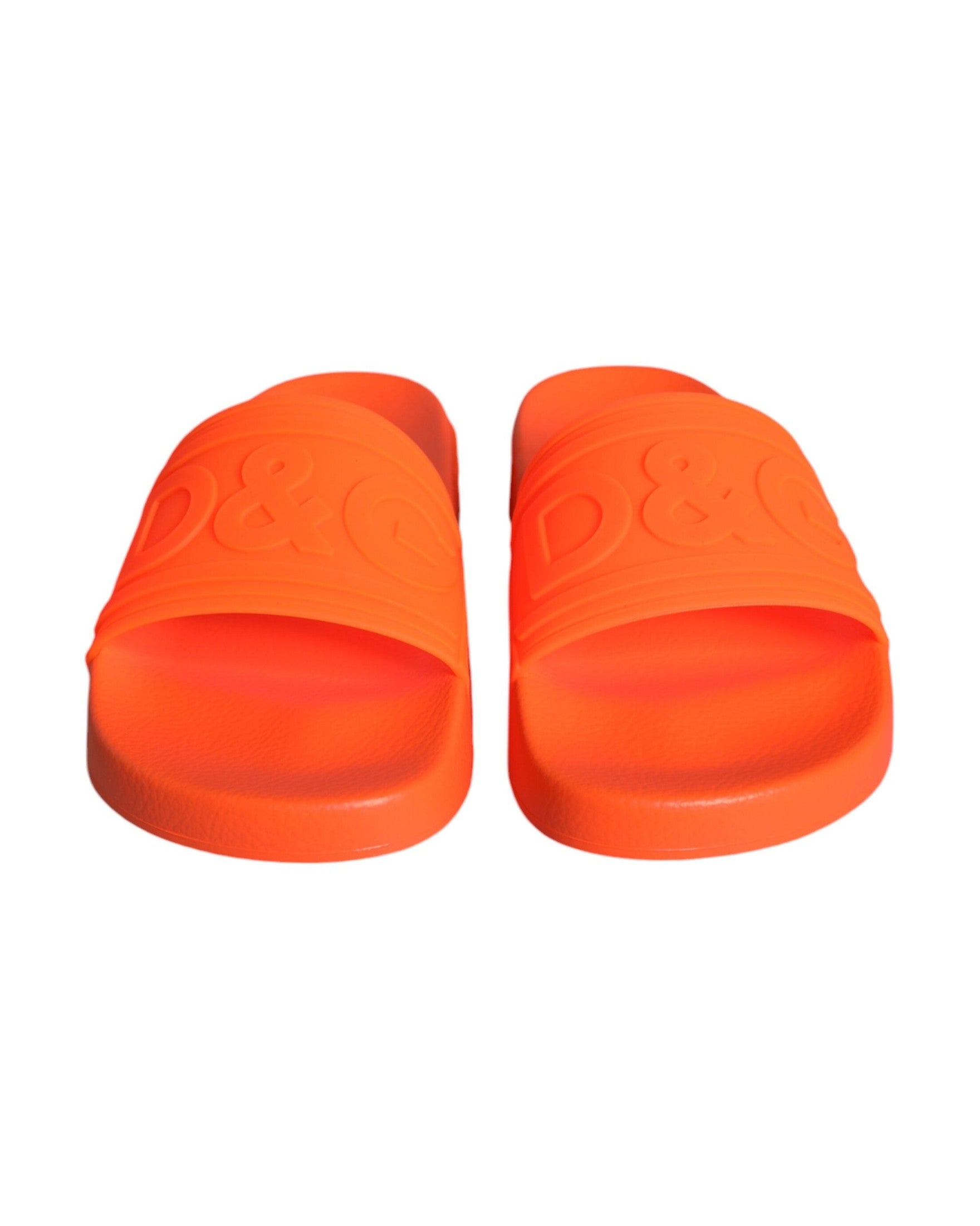 Dolce & Gabbana Orange Rubber Slides Sandals Beachwear Shoes Glam Steals