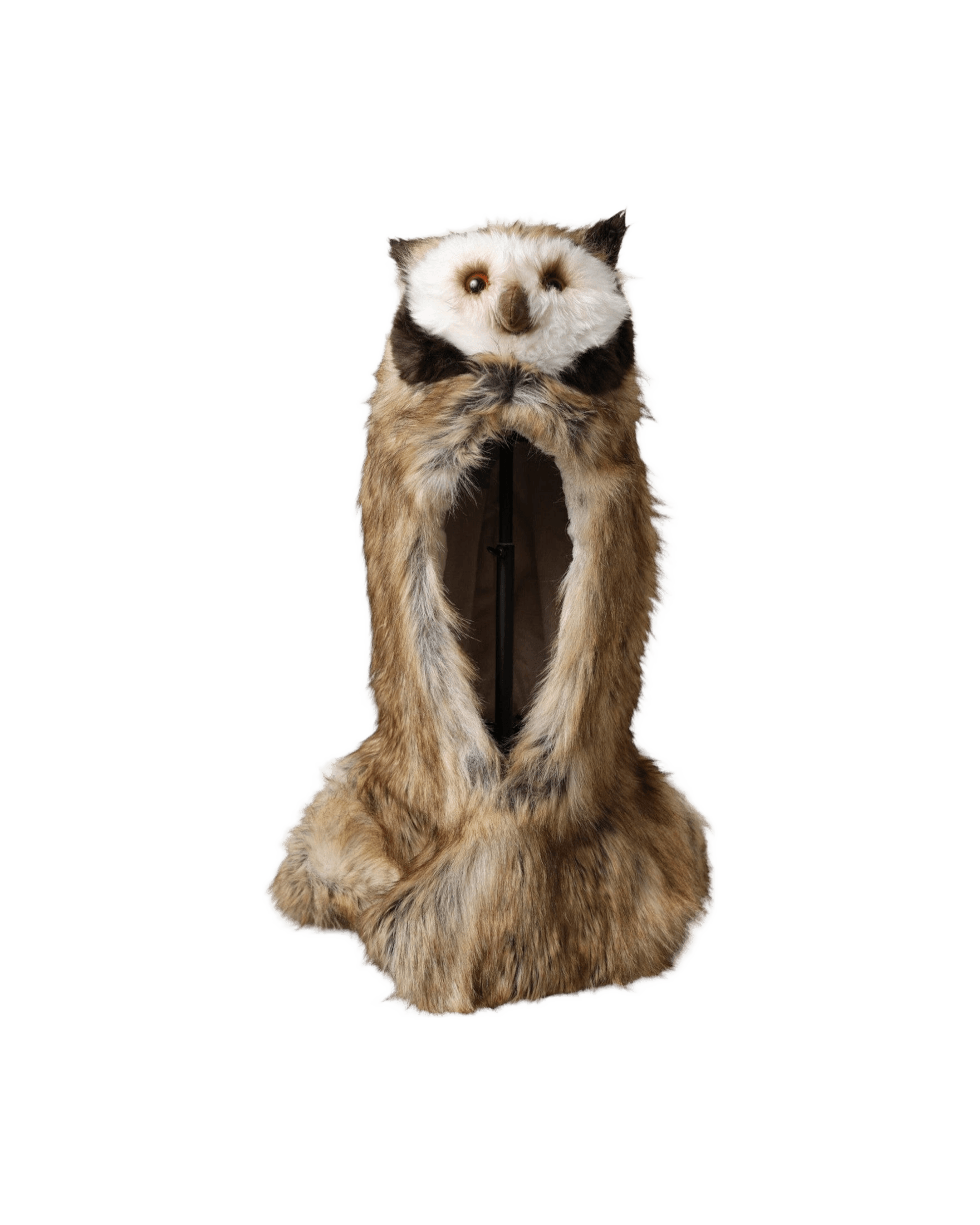 Dolce & Gabbana Owl Faux Fur Whole Head Cap Brown Hat Glam Steals