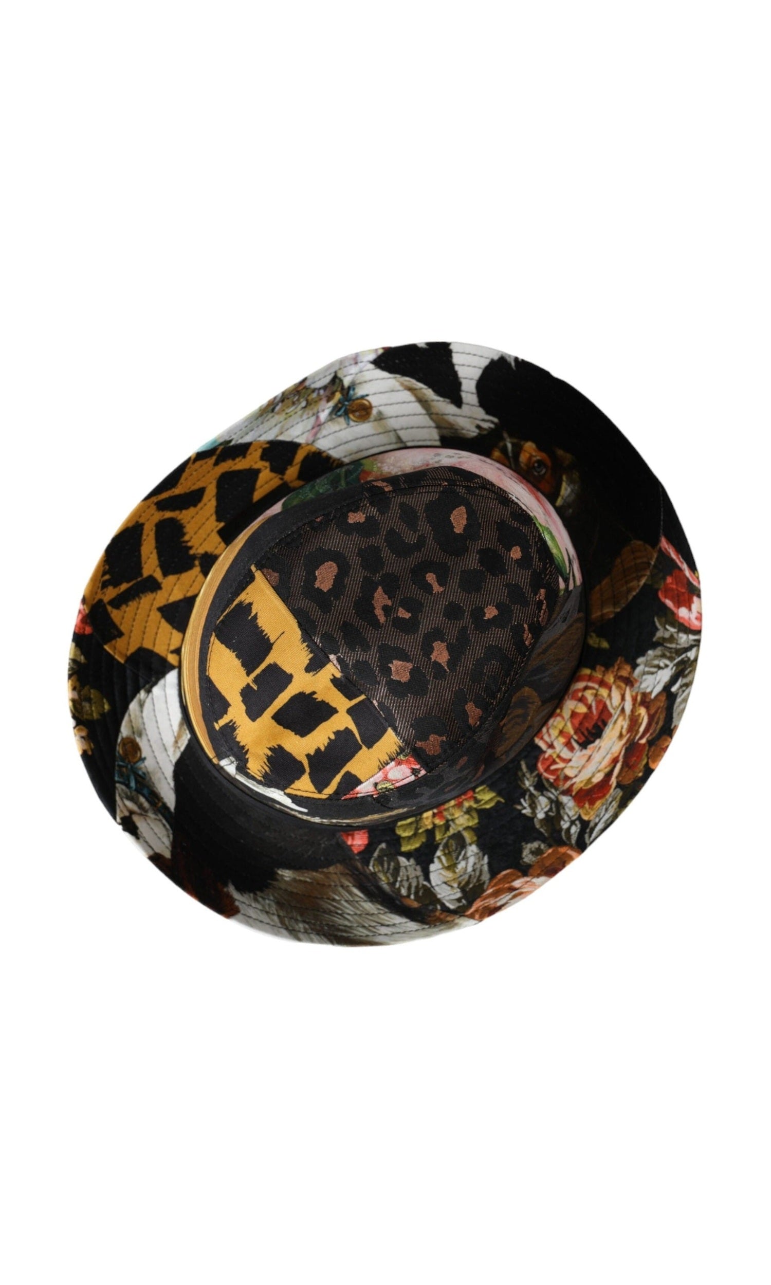 Dolce & Gabbana Patchwork Women Fedora Wide Brim Multicolor Hat Glam Steals