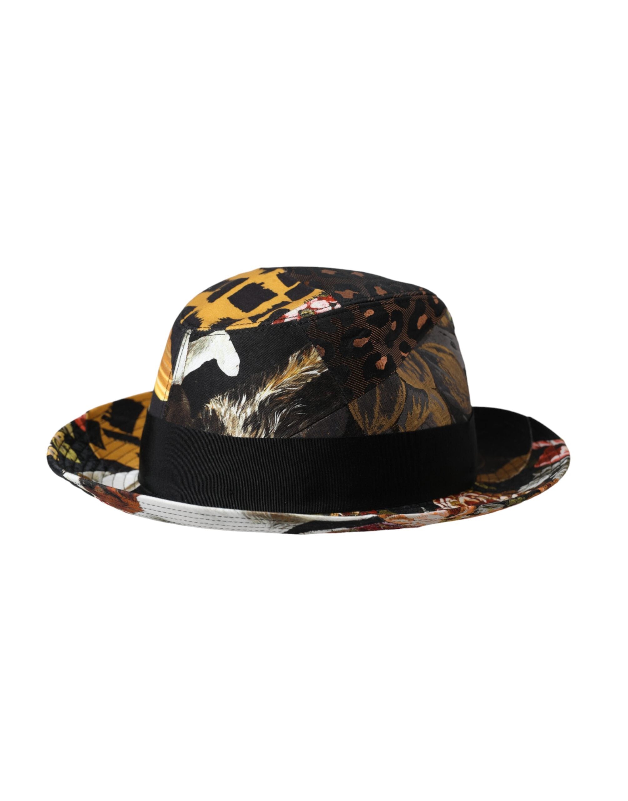 Dolce & Gabbana Patchwork Women Fedora Wide Brim Multicolor Hat Glam Steals