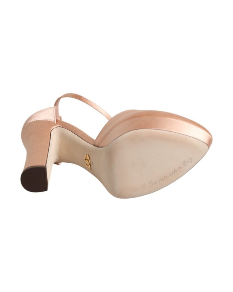 Dolce & Gabbana Pink Block Heels Ankle Strap Sandals Shoes Glam Steals