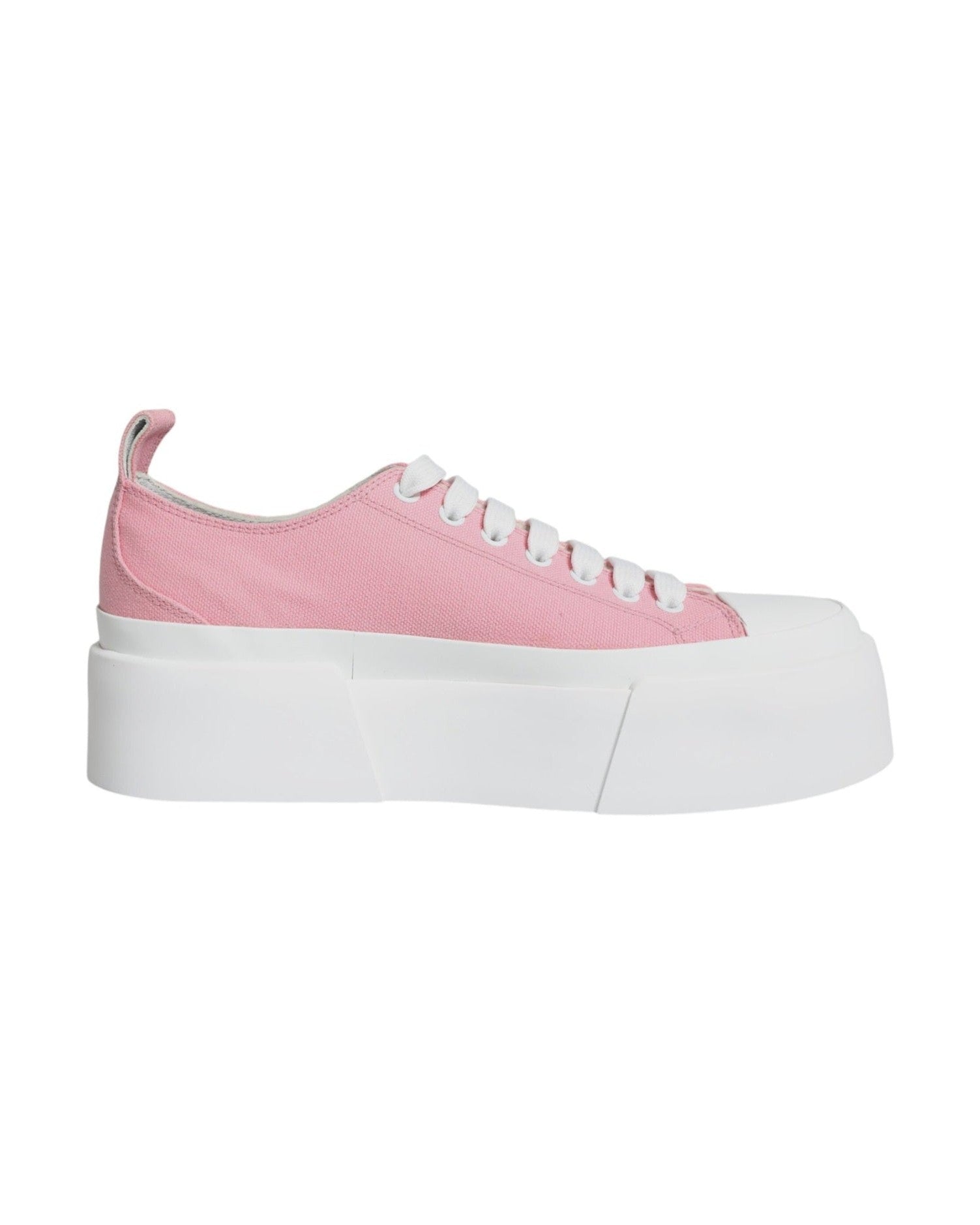 Dolce & Gabbana Pink White Canvas Logo Low Top Sneakers Shoes Glam Steals
