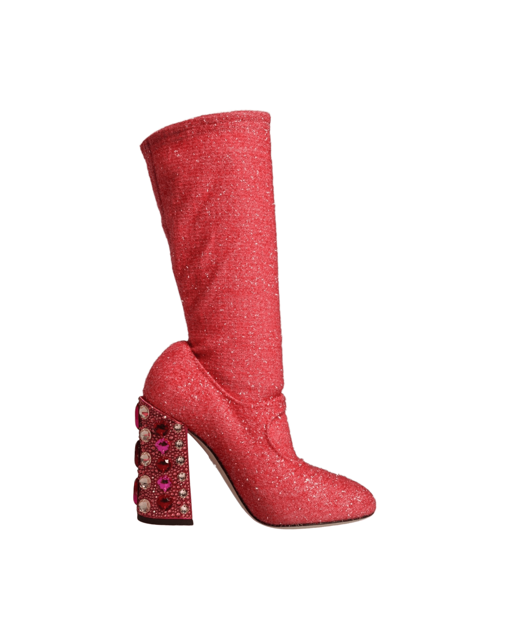 Dolce & Gabbana Pink Crystal Lurex Fantasy High Boots Shoes Glam Steals