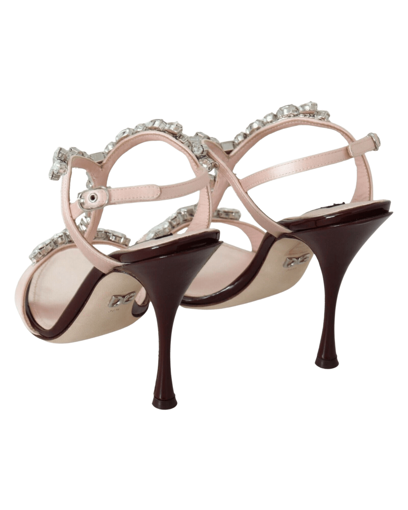 Dolce & Gabbana Pink Crystals Heels Keira Sandals Glam Steals