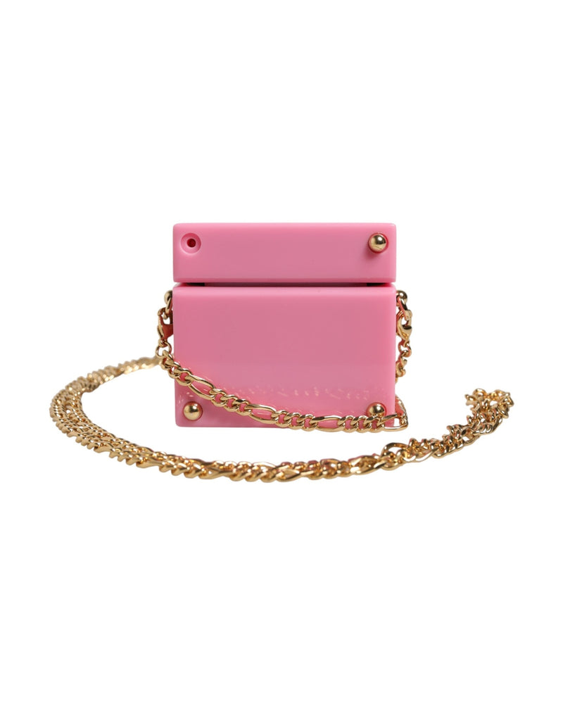 Dolce & Gabbana Pink Dg Logo Plaque Cover Gold Chain Airpods Case Glam Steals