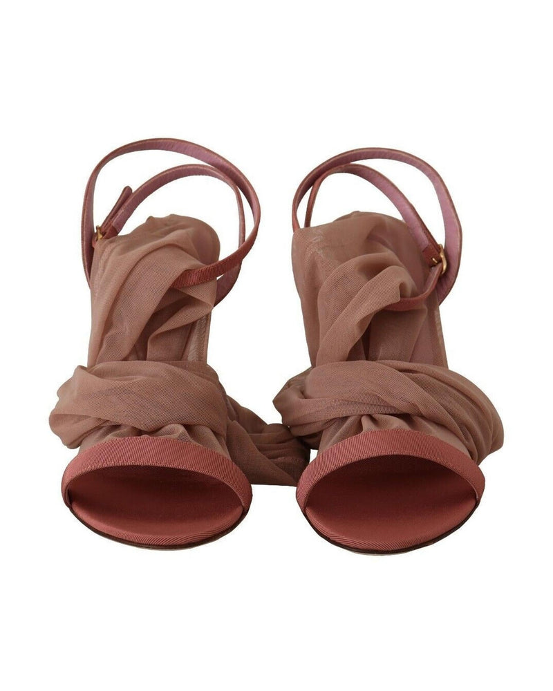Dolce & Gabbana Pink Elegant Ankle Strap Heels Sandals Glam Steals
