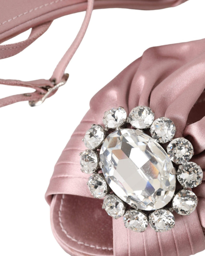 Dolce & Gabbana Pink Keira Crystal Heels Sandals Shoes Glam Steals