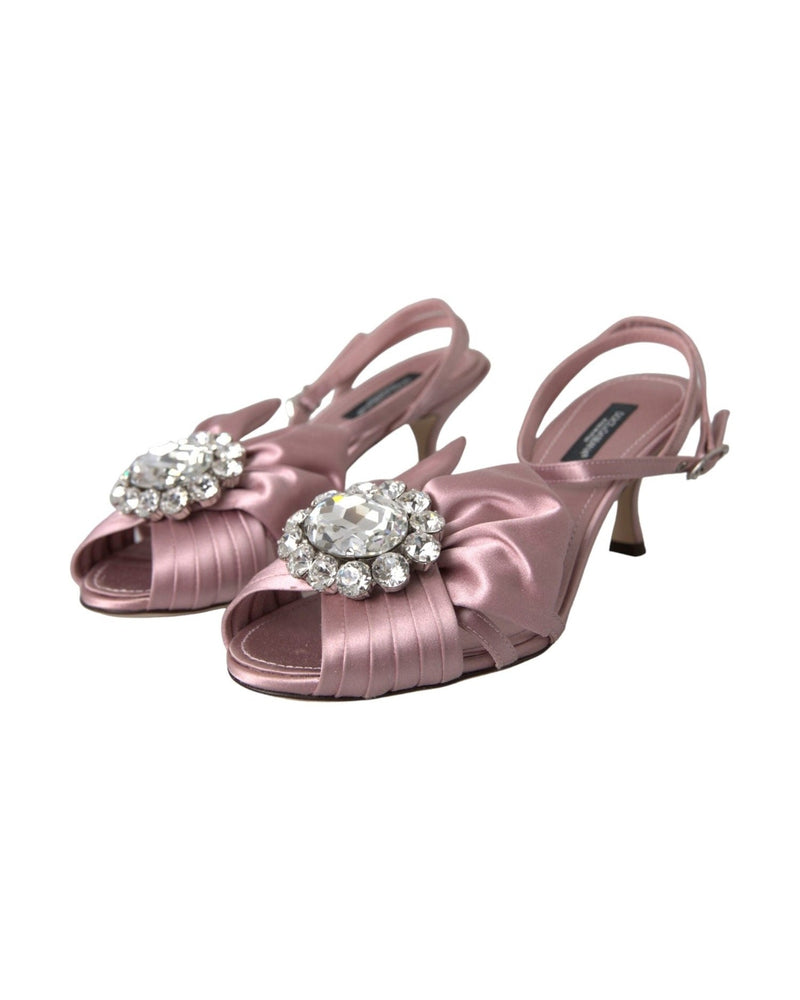 Dolce & Gabbana Pink Keira Crystal Heels Sandals Shoes Glam Steals