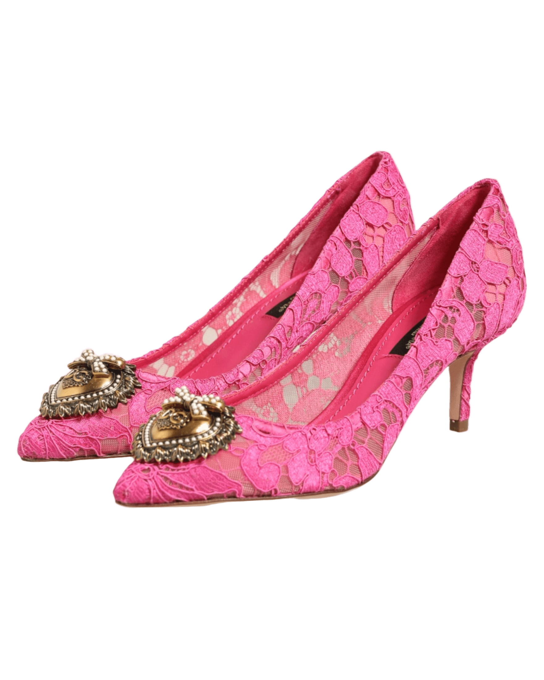 Dolce & Gabbana Pink Lace Taormina Devotion Pumps Shoes Glam Steals