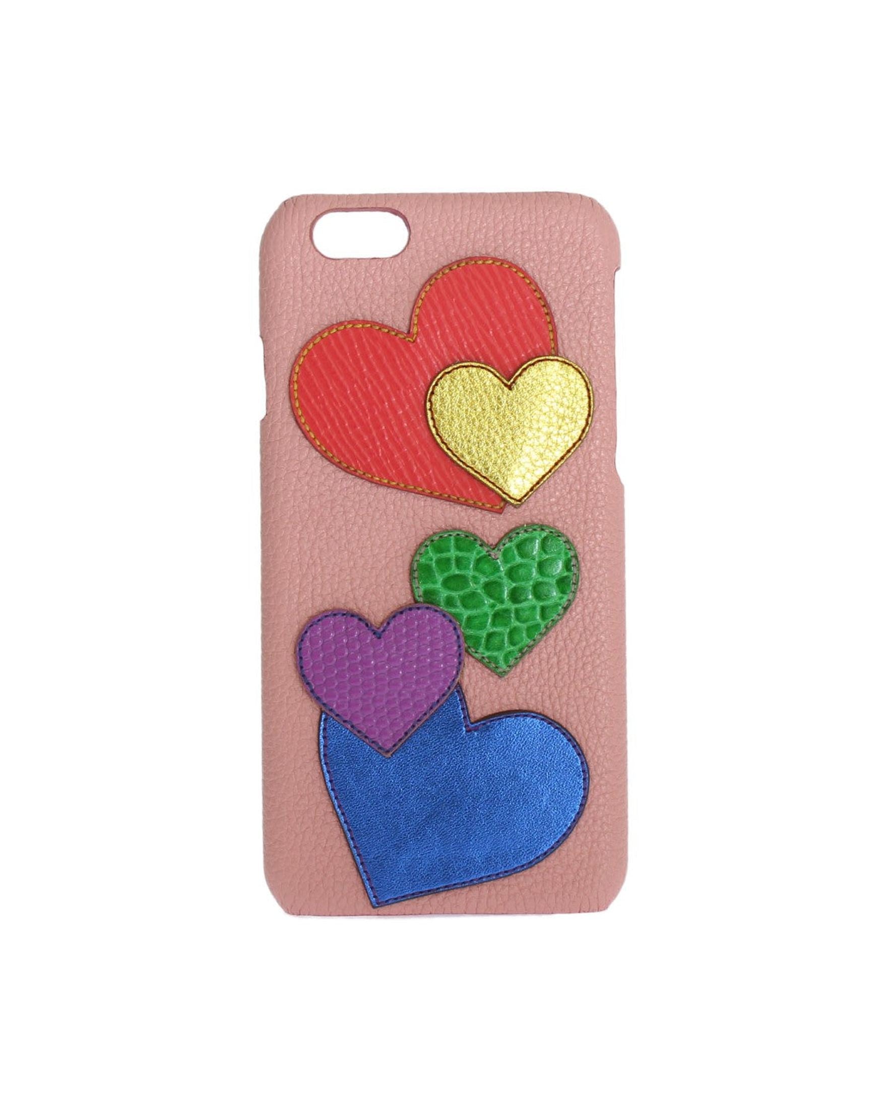 Dolce & Gabbana Pink Leather Chic Heart Embellished Phone Cover Glam Steals