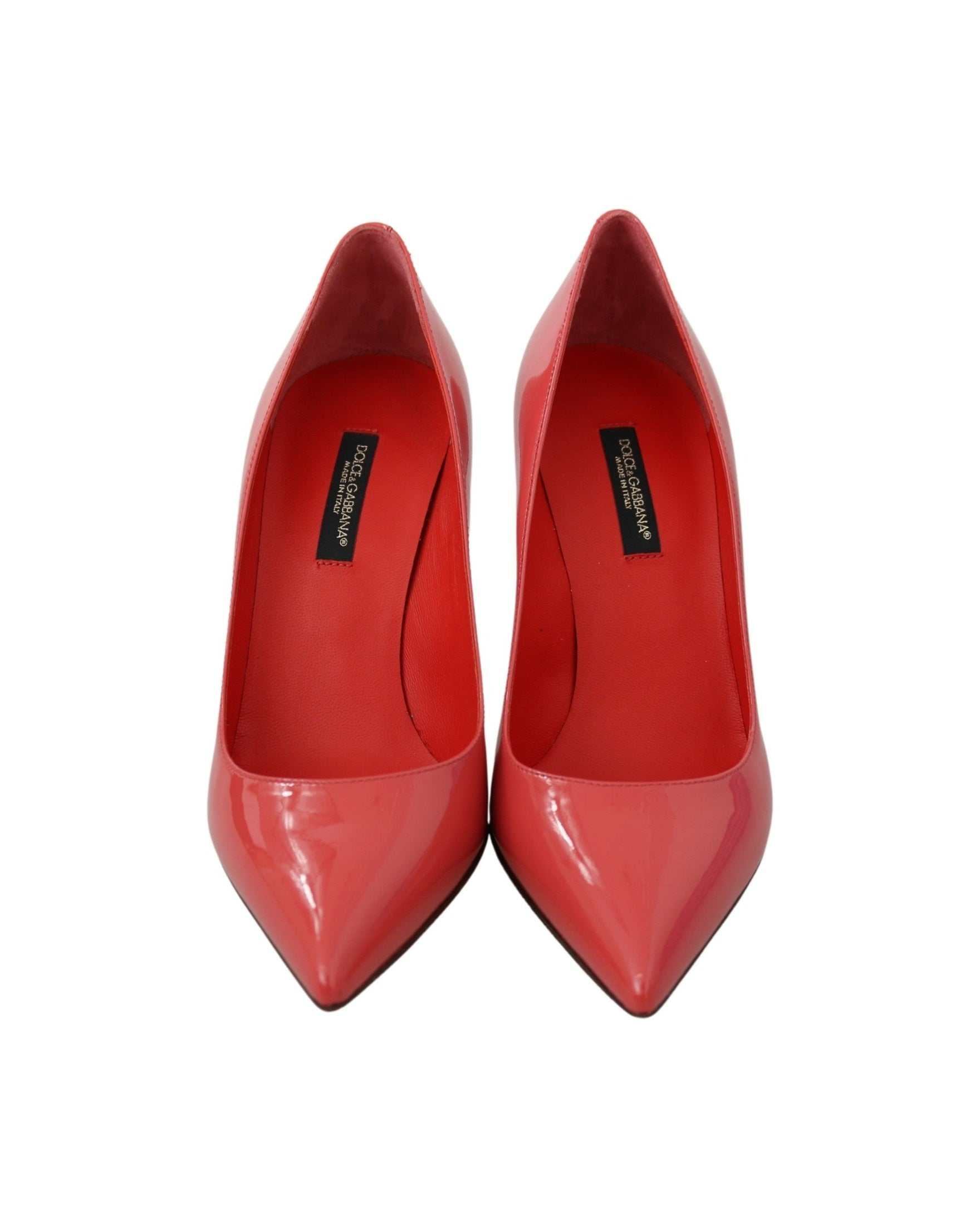 Dolce & Gabbana Pink Leather Dark Patent Heels Pumps Glam Steals