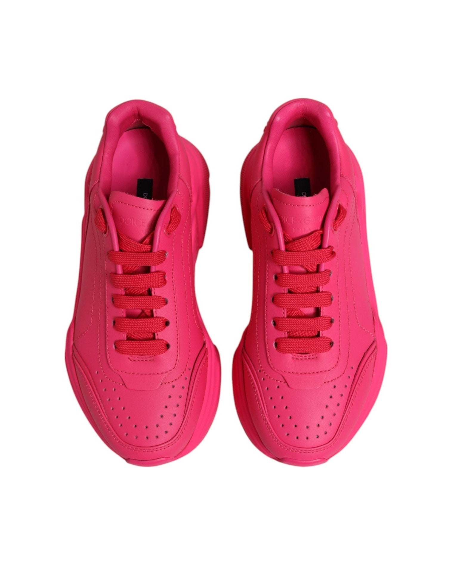 Dolce & Gabbana Pink Leather Daymaster Low Top Sneakers Shoes Glam Steals