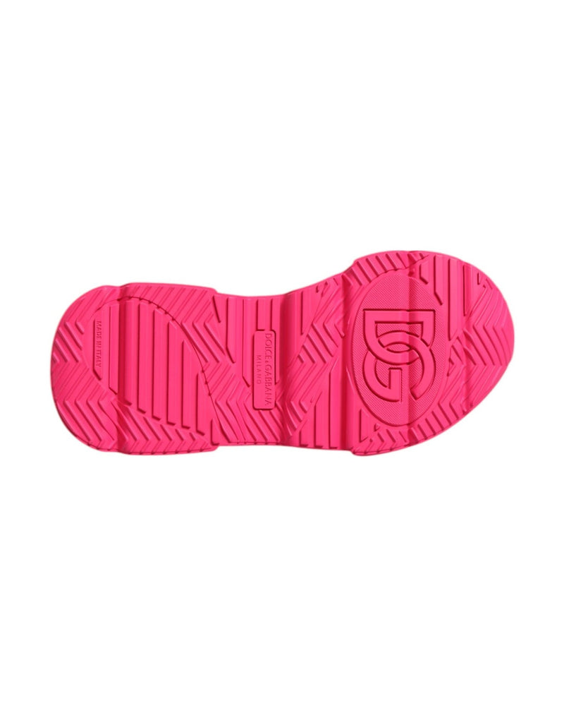 Dolce & Gabbana Pink Leather Daymaster Low Top Sneakers Shoes Glam Steals