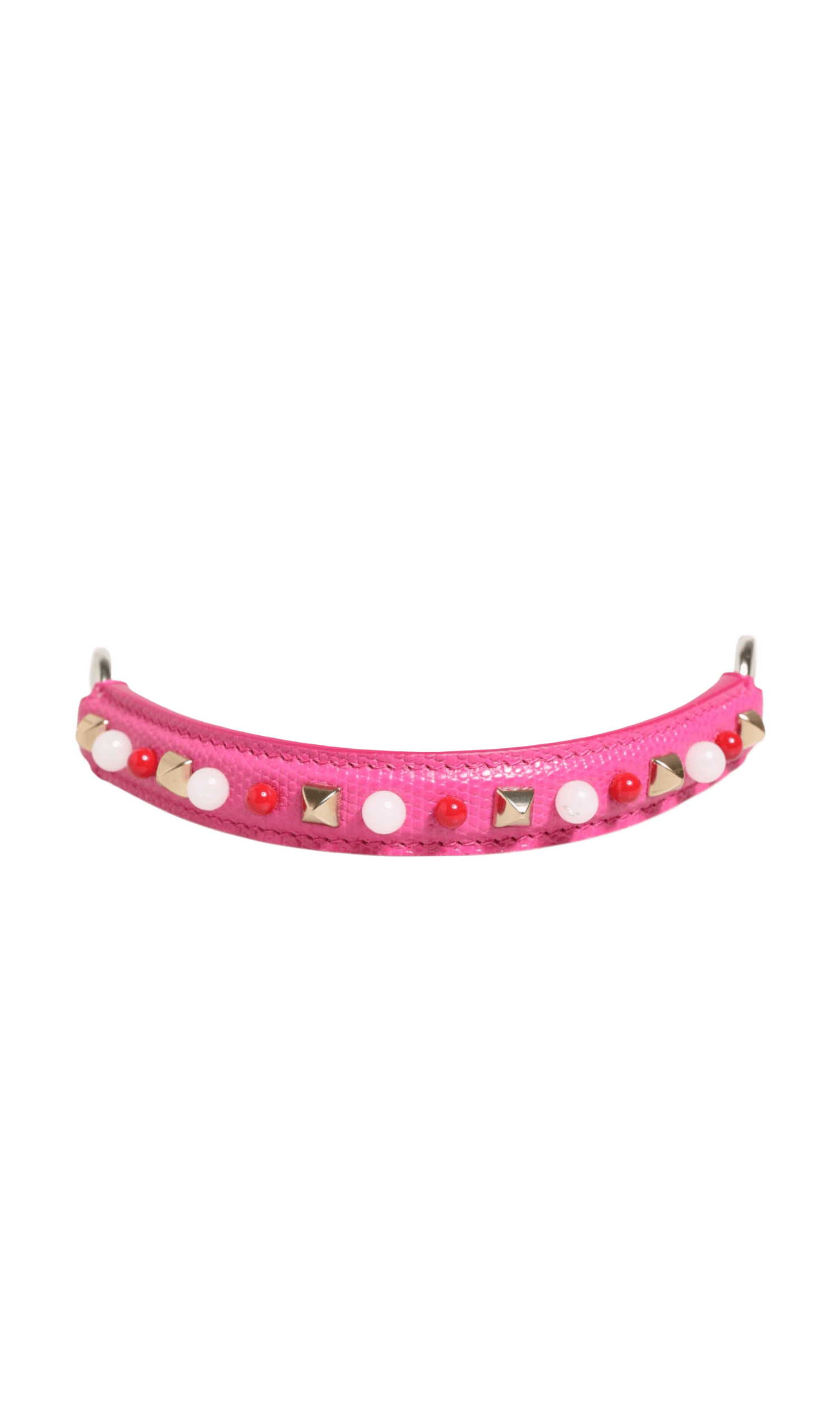 Dolce & Gabbana Pink Leather Embellished Bag Handle Women Shoulder Strap Glam Steals