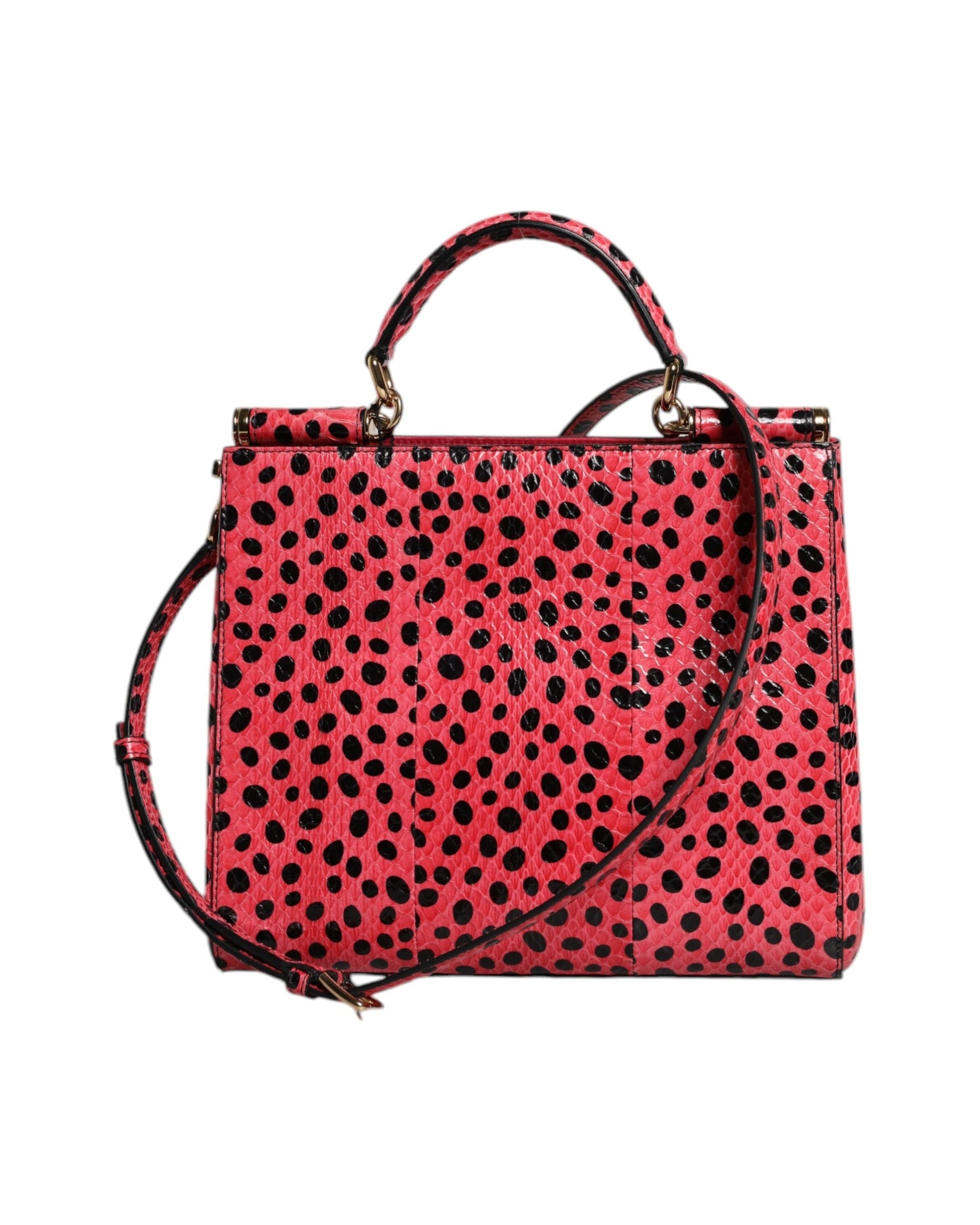 Dolce & Gabbana Pink Leather Exotic Top Handle Tote Crossbody Bag Glam Steals