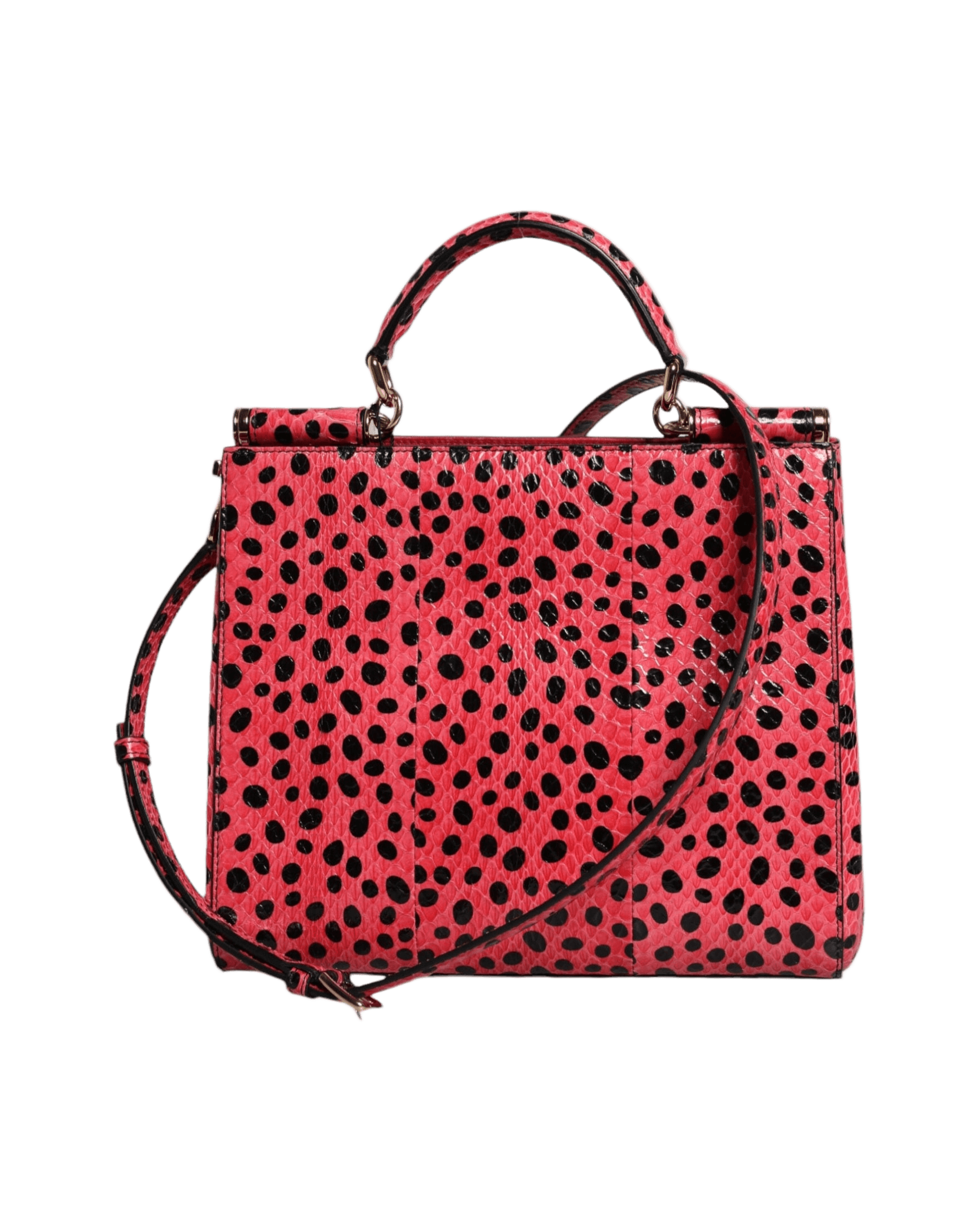 Dolce & Gabbana Pink Leather Exotic Top Handle Tote Crossbody Bag Glam Steals