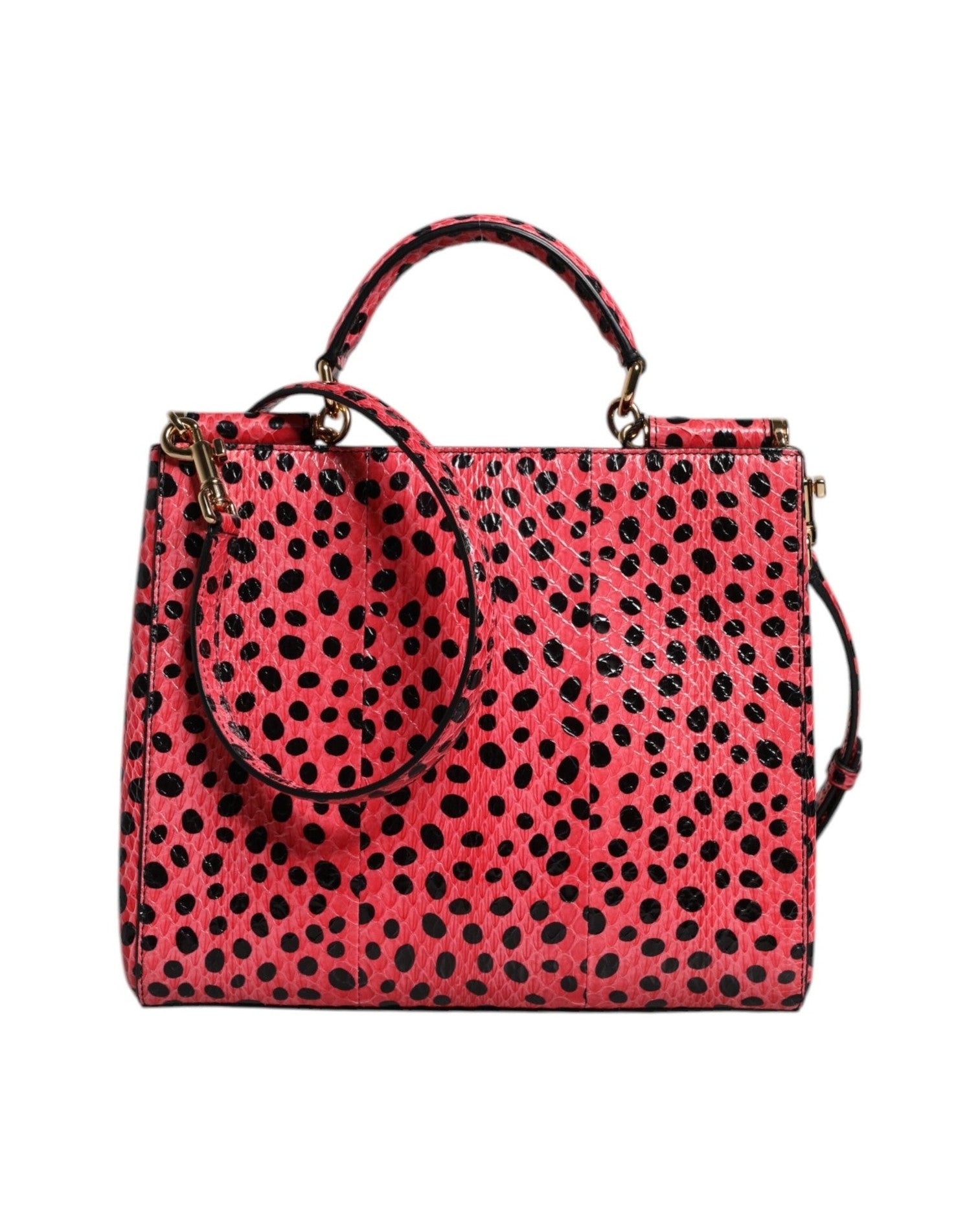 Dolce & Gabbana Pink Leather Exotic Top Handle Tote Crossbody Bag Glam Steals
